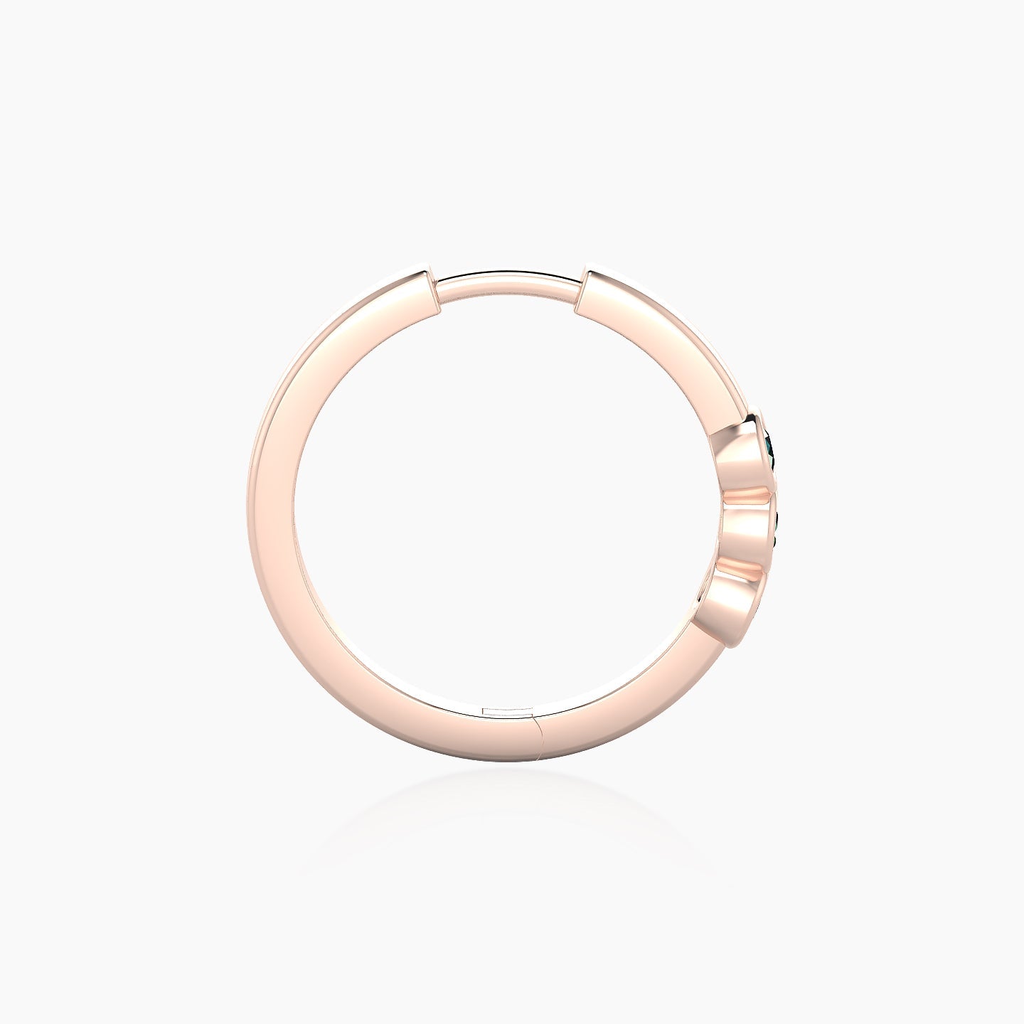 Leto | 18k Rose Gold 11 mm Trilogy Emerald Hoop Piercing