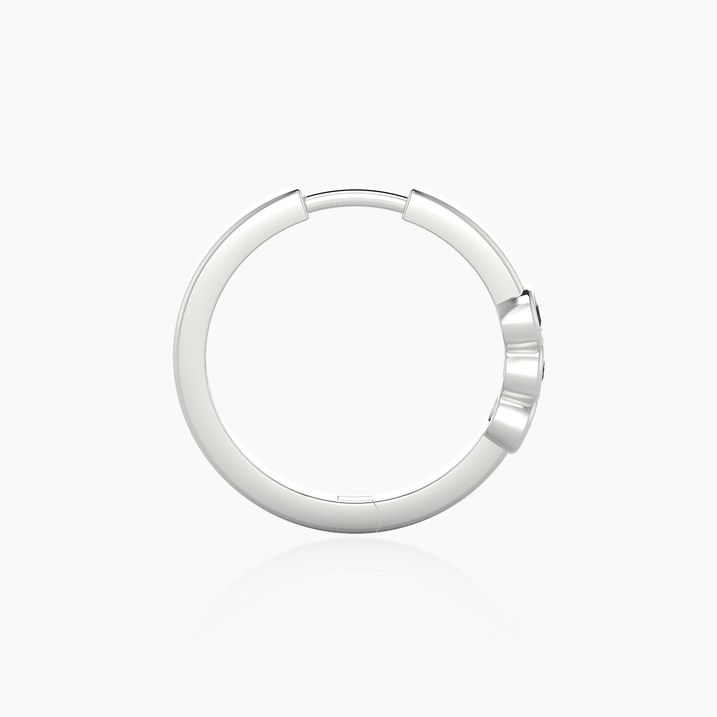 Leto | 18k White Gold 11 mm Trilogy Black Diamond Hoop Piercing