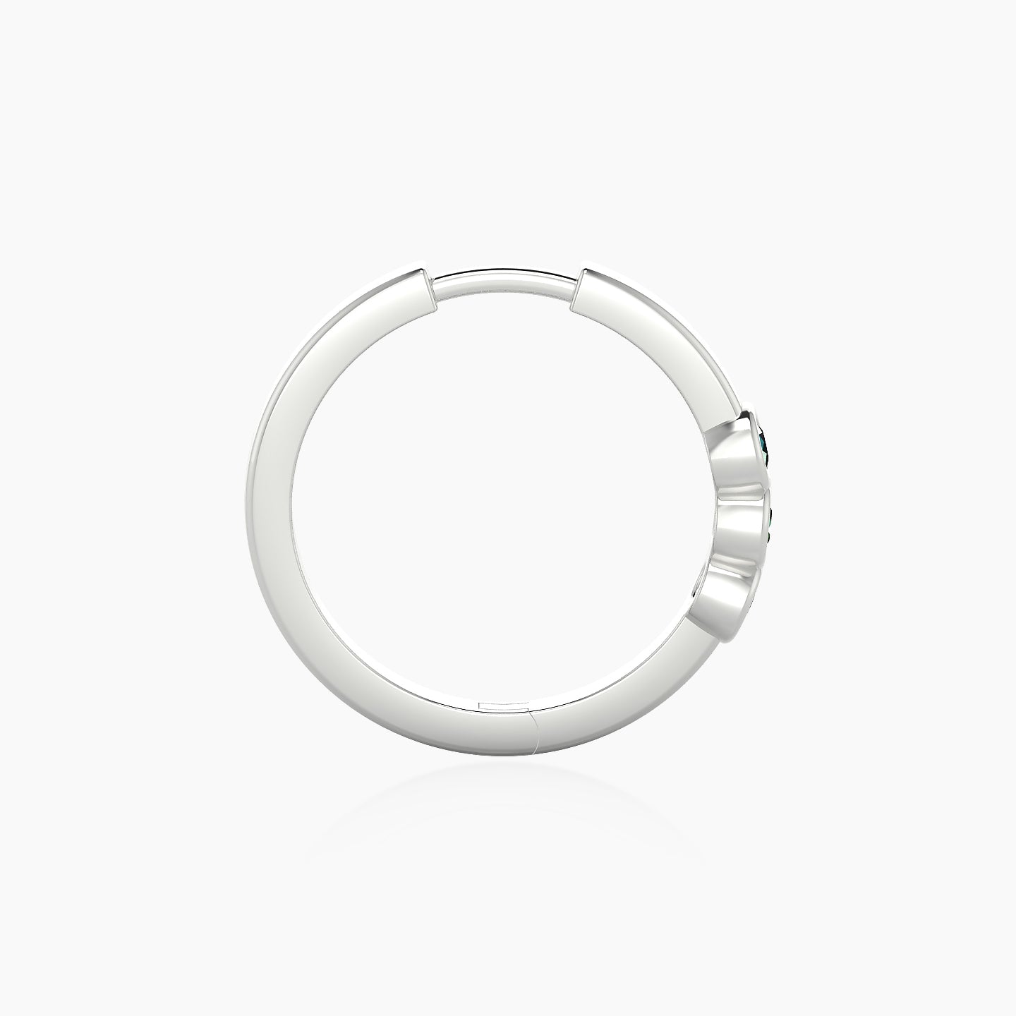 Leto | 18k White Gold 11 mm Trilogy Emerald Hoop Piercing