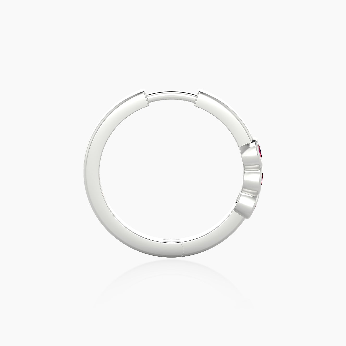 Leto | 18k White Gold 11 mm Trilogy Ruby Hoop Piercing