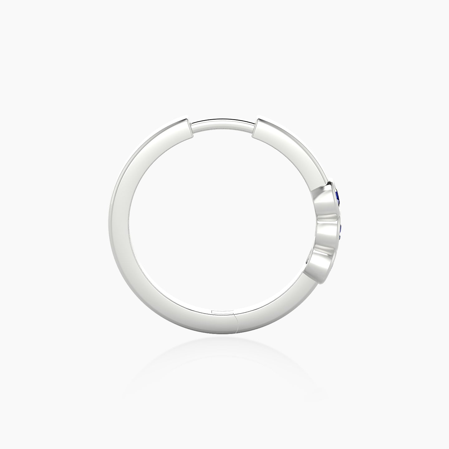 Leto | 18k White Gold 11 mm Trilogy Sapphire Hoop Piercing