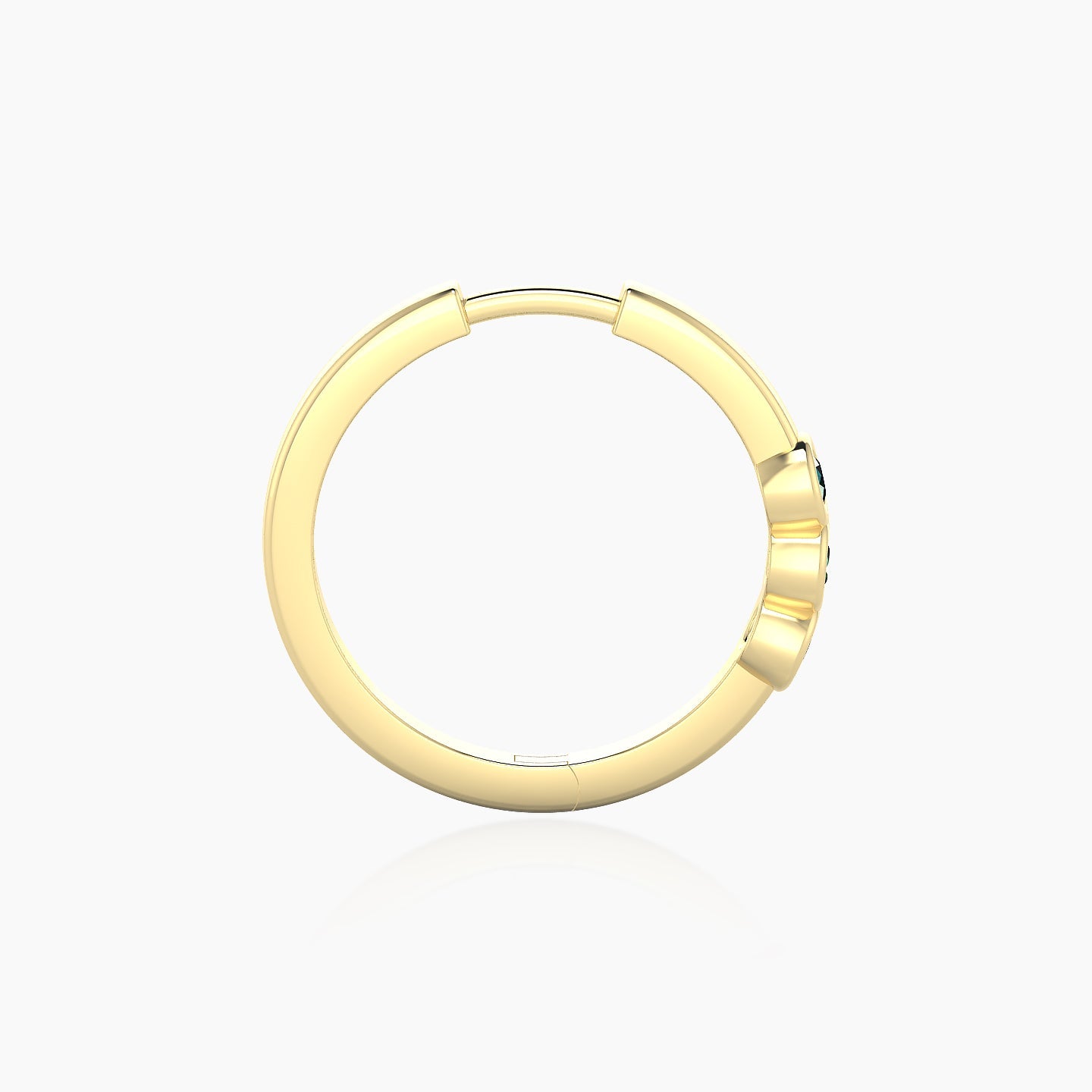 Leto | 18k Yellow Gold 11 mm Trilogy Emerald Hoop Piercing