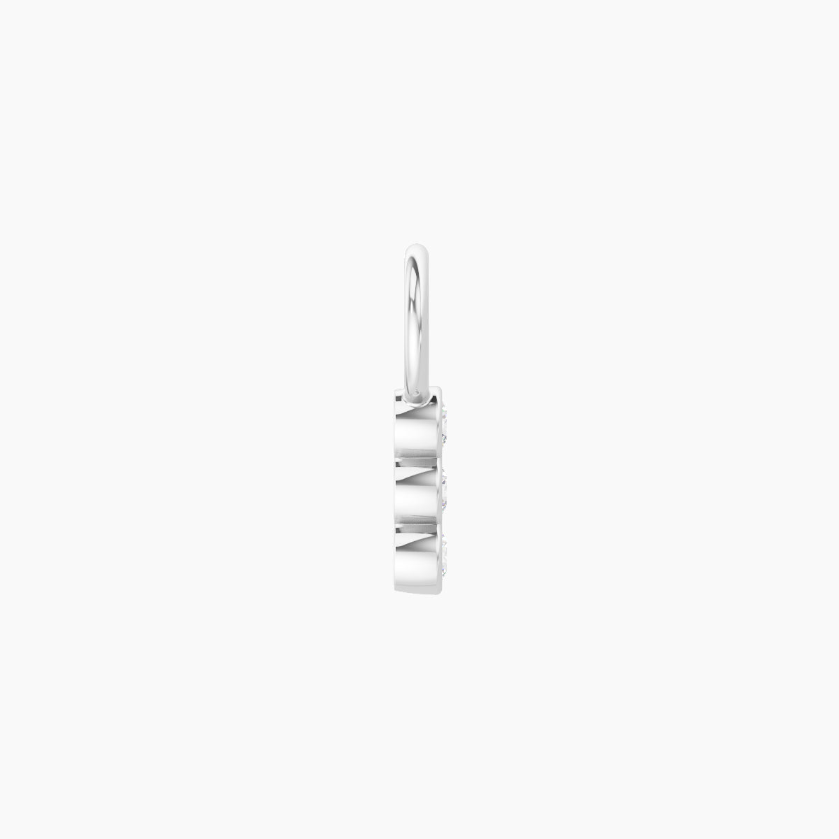 Leto | 18k White Gold 5.5 mm Trilogy Diamond Charm