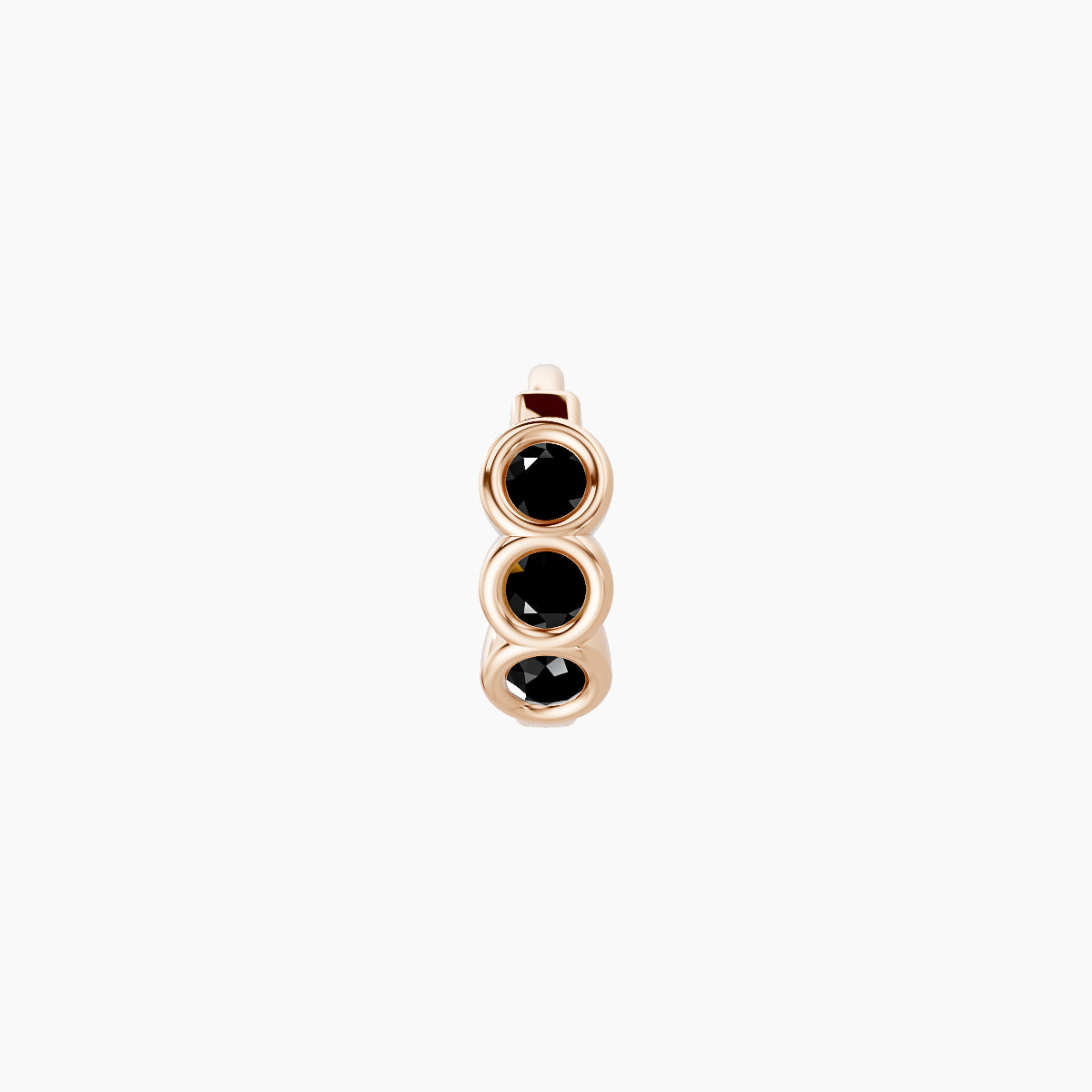 Leto | 18k Rose Gold 5 mm Trilogy Black Diamond Hoop Piercing