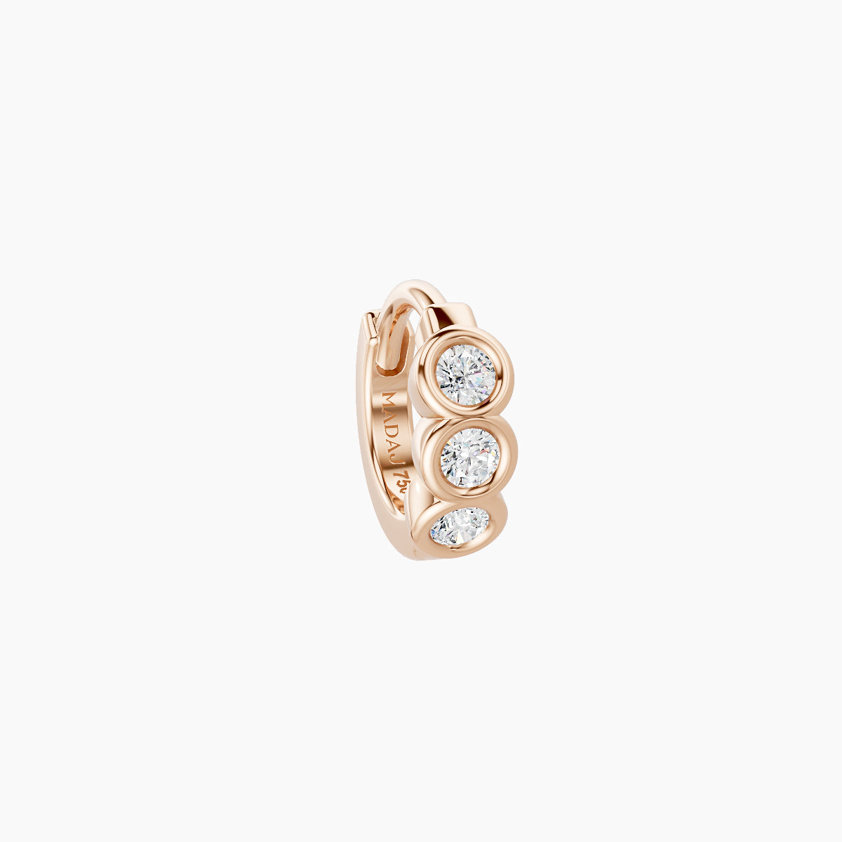 Leto | 18k Rose Gold 5 mm Trilogy Diamond Hoop Piercing