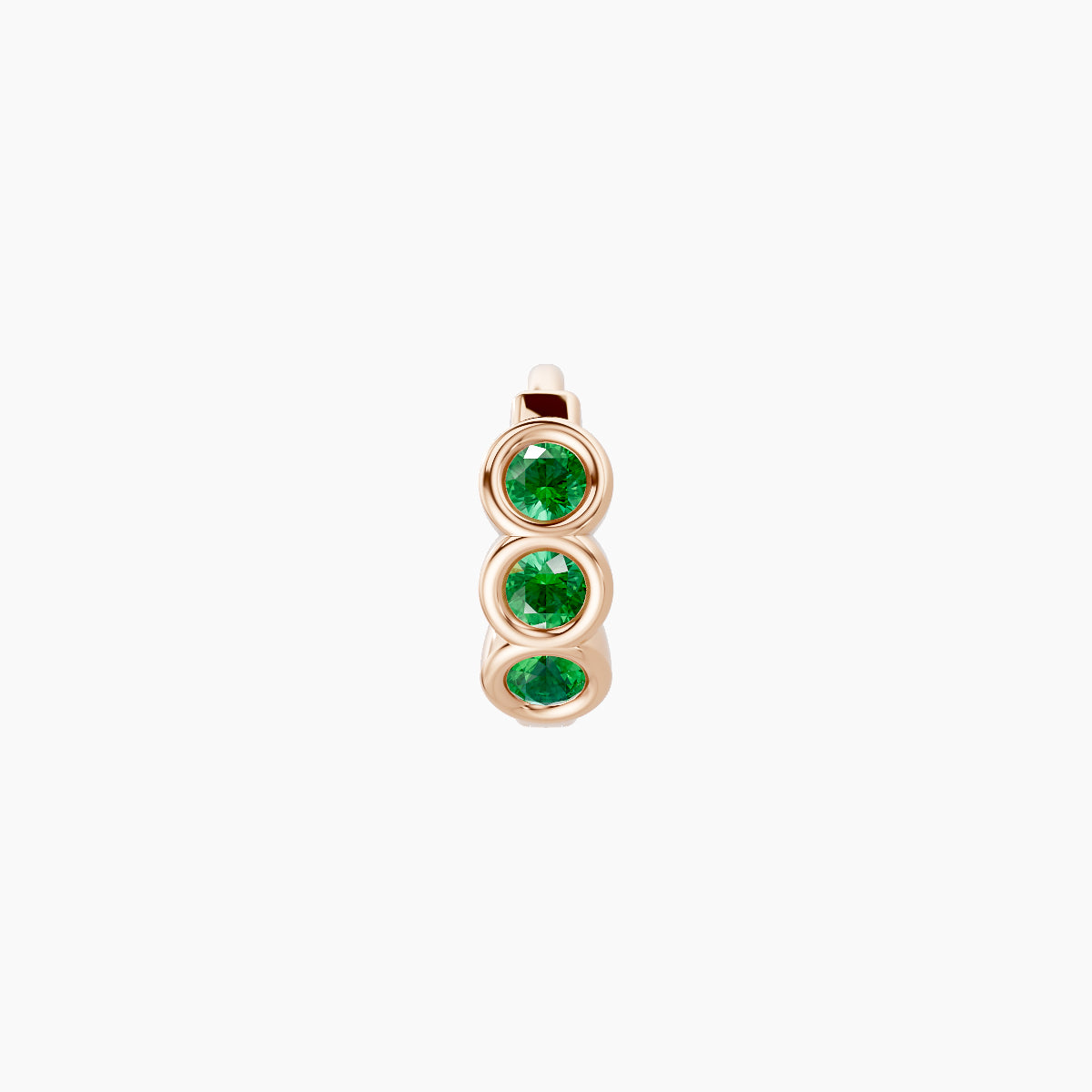 Leto | 18k Rose Gold 5 mm Trilogy Emerald Hoop Piercing