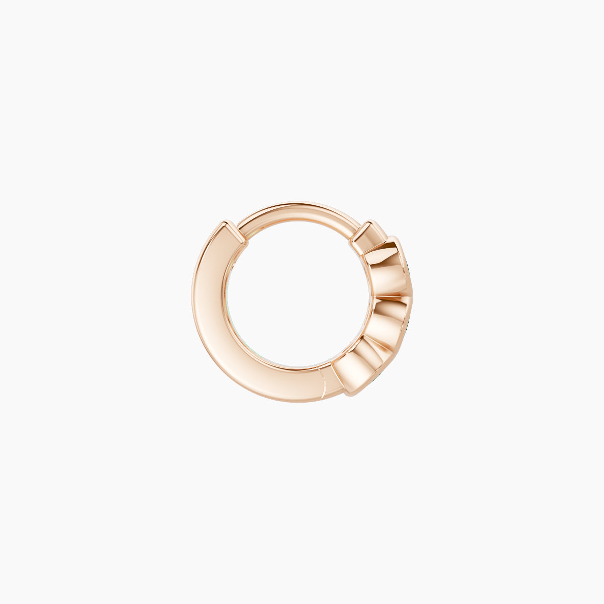 Leto | 18k Rose Gold 5 mm Trilogy Emerald Hoop Piercing