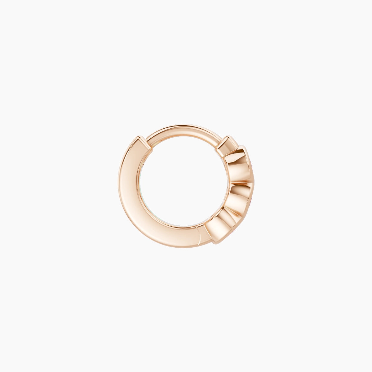 Leto | 18k Rose Gold 5 mm Trilogy Pink Sapphire Hoop Piercing