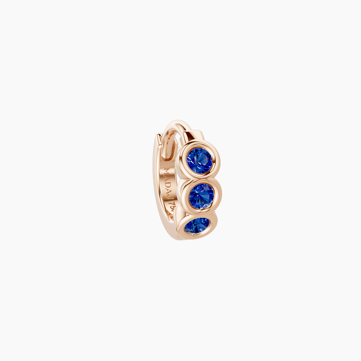 Leto | 18k Rose Gold 5 mm Trilogy Sapphire Hoop Piercing