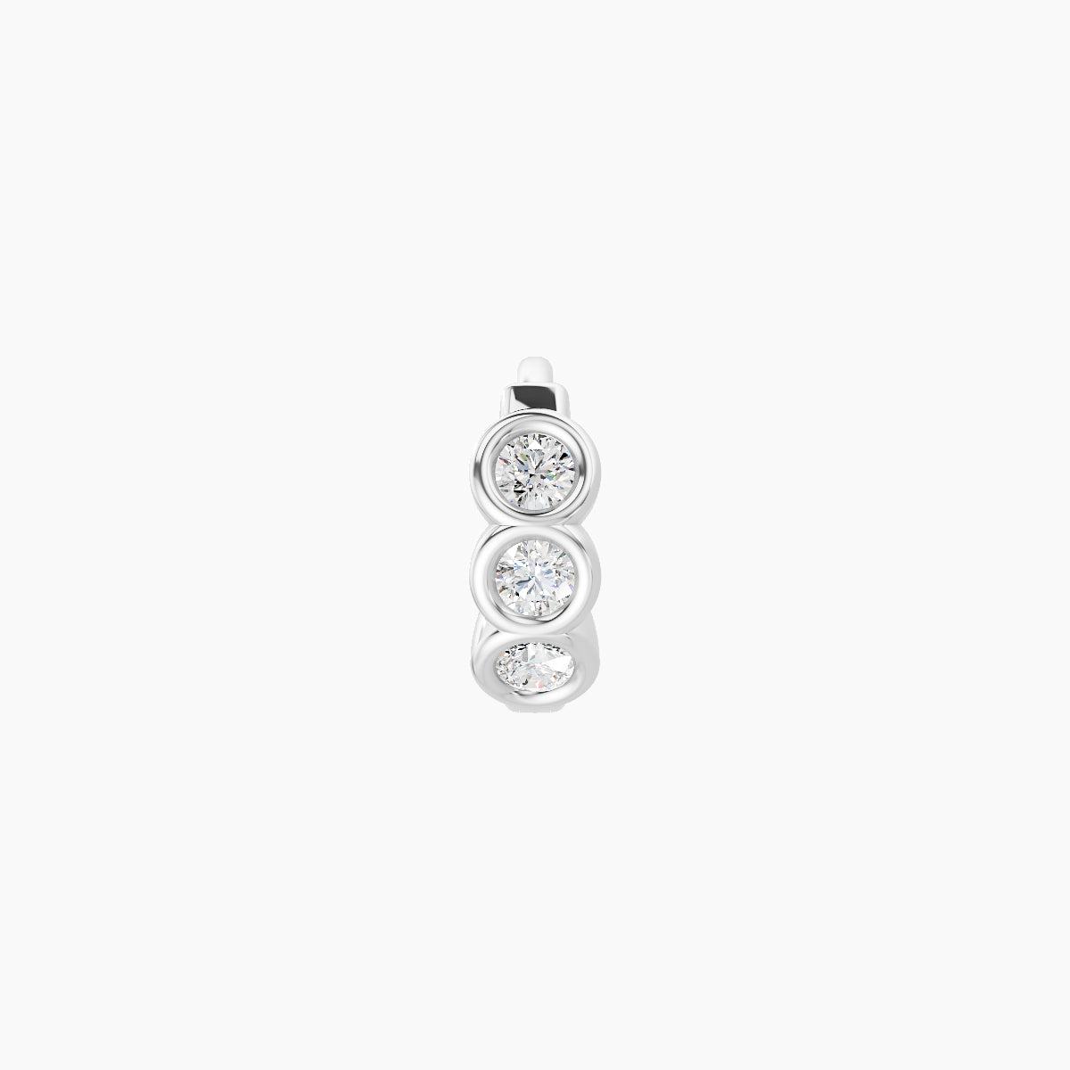 Leto | 18k White Gold 5 mm Trilogy Diamond Hoop Piercing