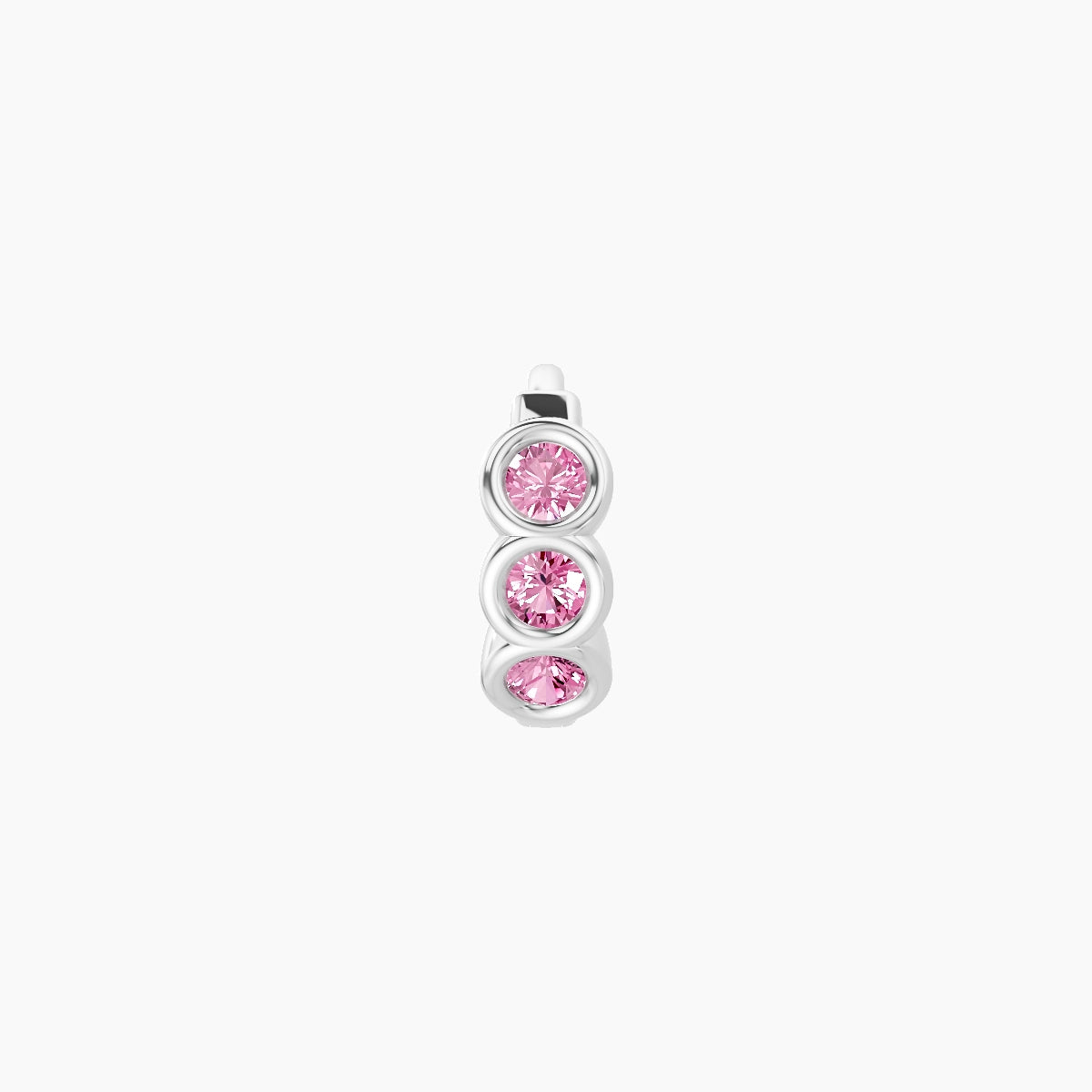 Leto | 18k White Gold 5 mm Trilogy Pink Sapphire Hoop Piercing
