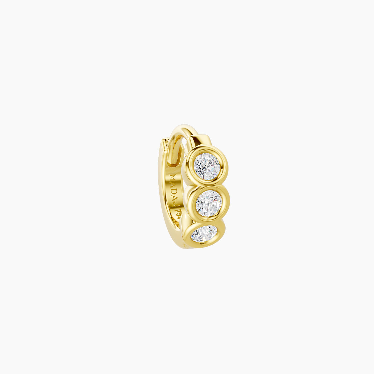Leto | 18k Yellow Gold 5 mm Trilogy Diamond Hoop Piercing