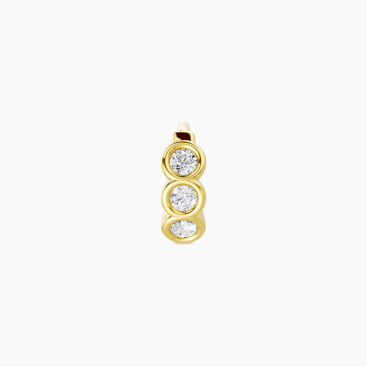 Leto | 18k Yellow Gold 5 mm Trilogy Diamond Hoop Piercing