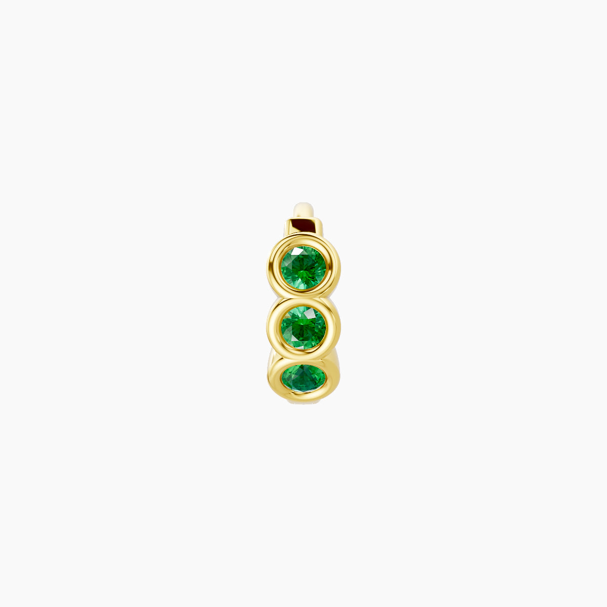 Leto | 18k Yellow Gold 5 mm Trilogy Emerald Hoop Piercing
