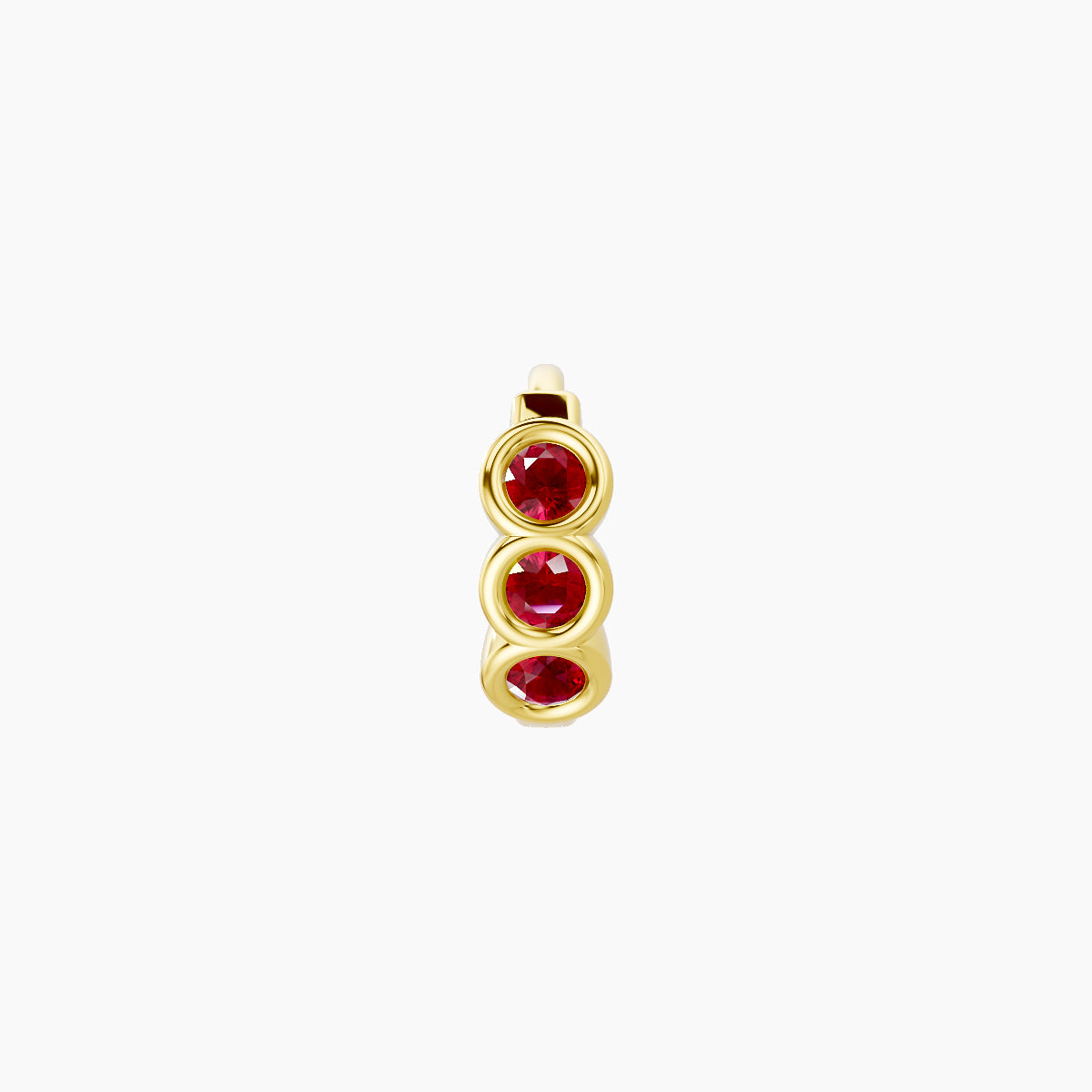 Leto | 18k Yellow Gold 5 mm Trilogy Ruby Hoop Piercing