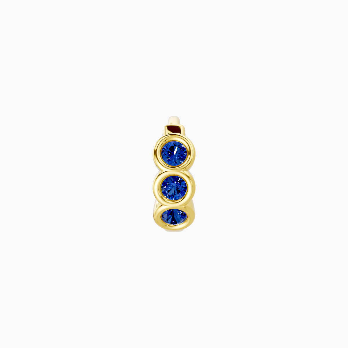 Leto | 18k Yellow Gold 5 mm Trilogy Sapphire Hoop Piercing