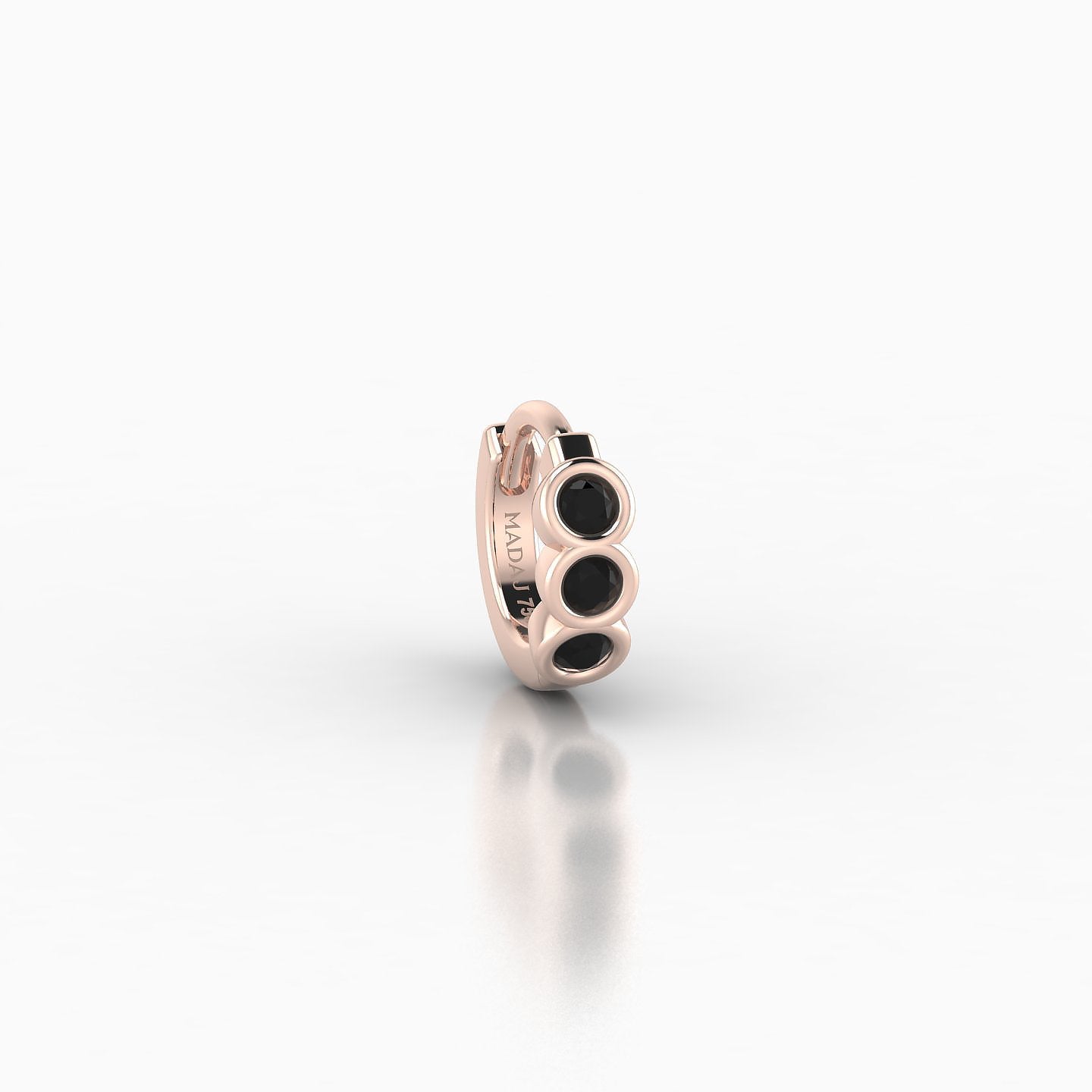 Leto | 18k Rose Gold 5 mm Trilogy Black Diamond Hoop Piercing