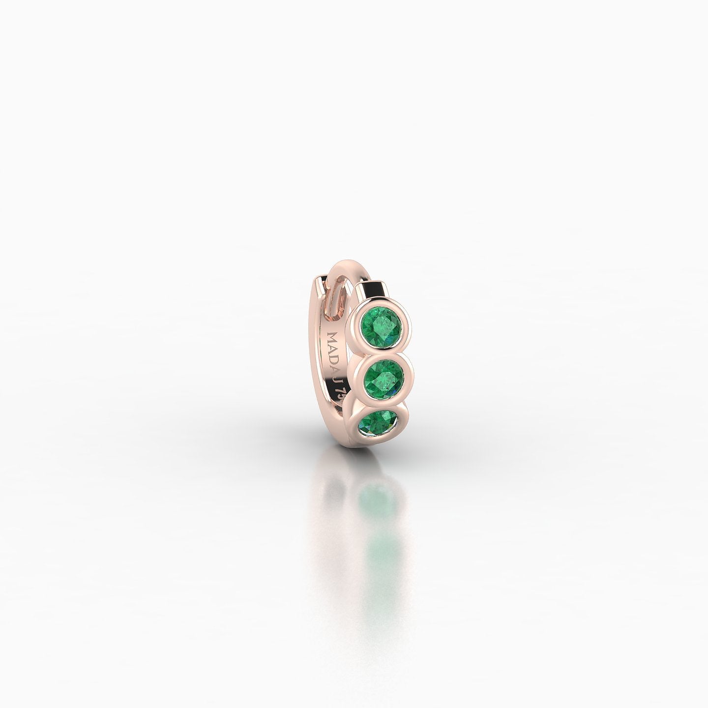 Leto | 18k Rose Gold 5 mm Trilogy Emerald Hoop Piercing