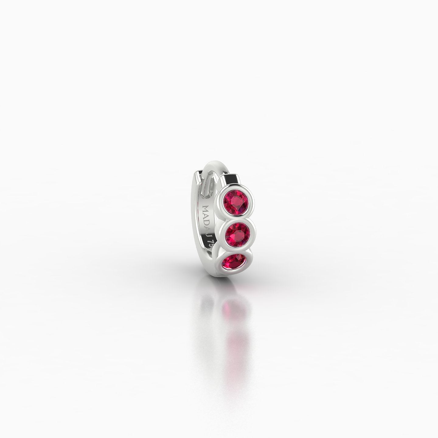 Leto | 18k White Gold 5 mm Trilogy Ruby Hoop Piercing