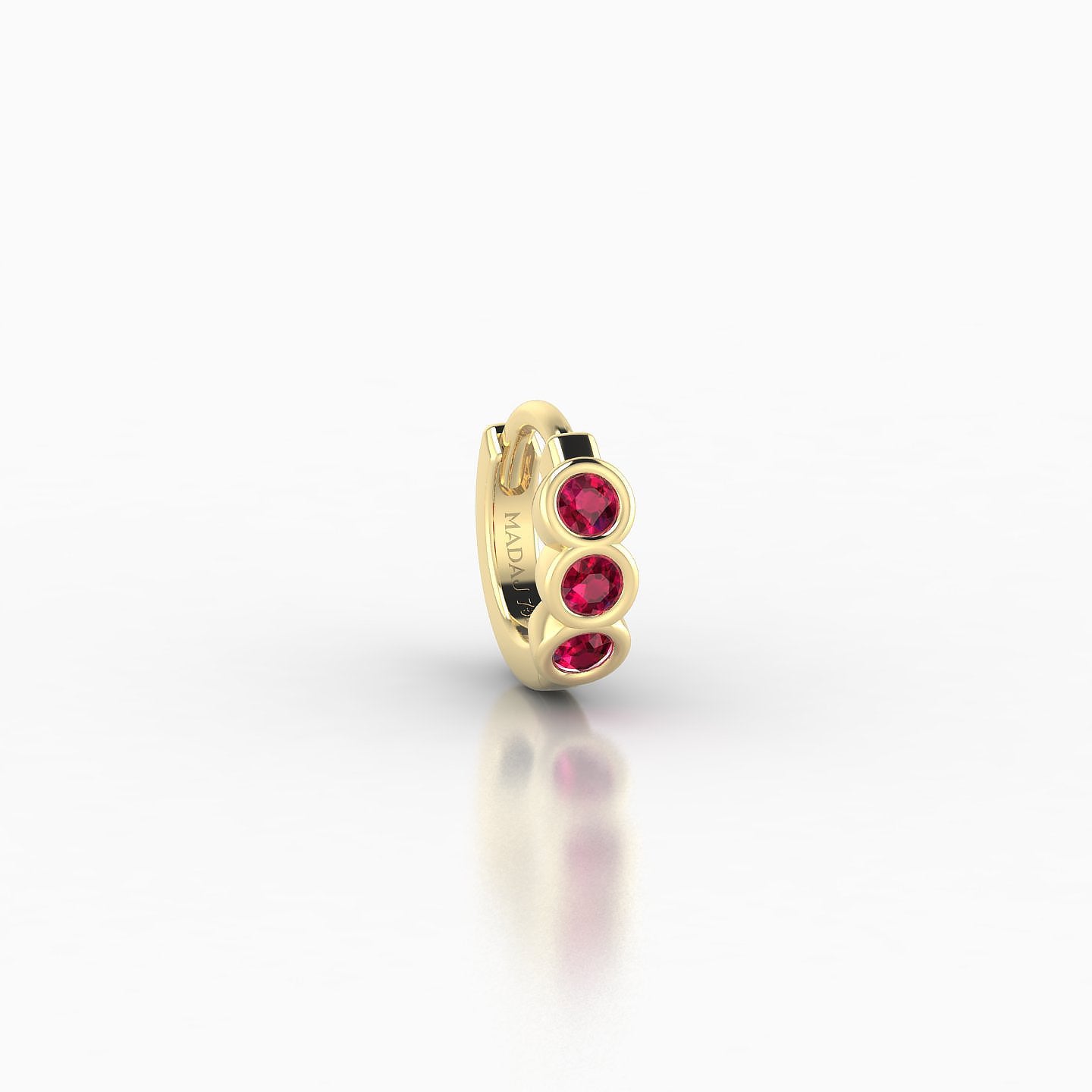 Leto | 18k Yellow Gold 5 mm Trilogy Ruby Hoop Piercing