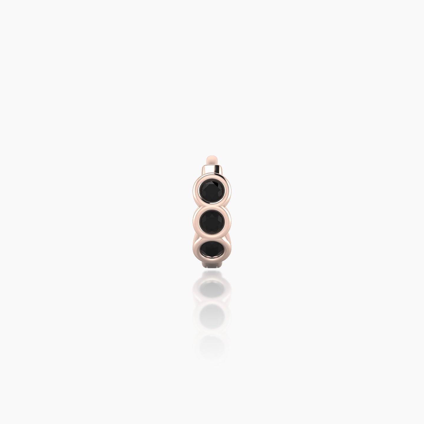 Leto | 18k Rose Gold 5 mm Trilogy Black Diamond Hoop Piercing