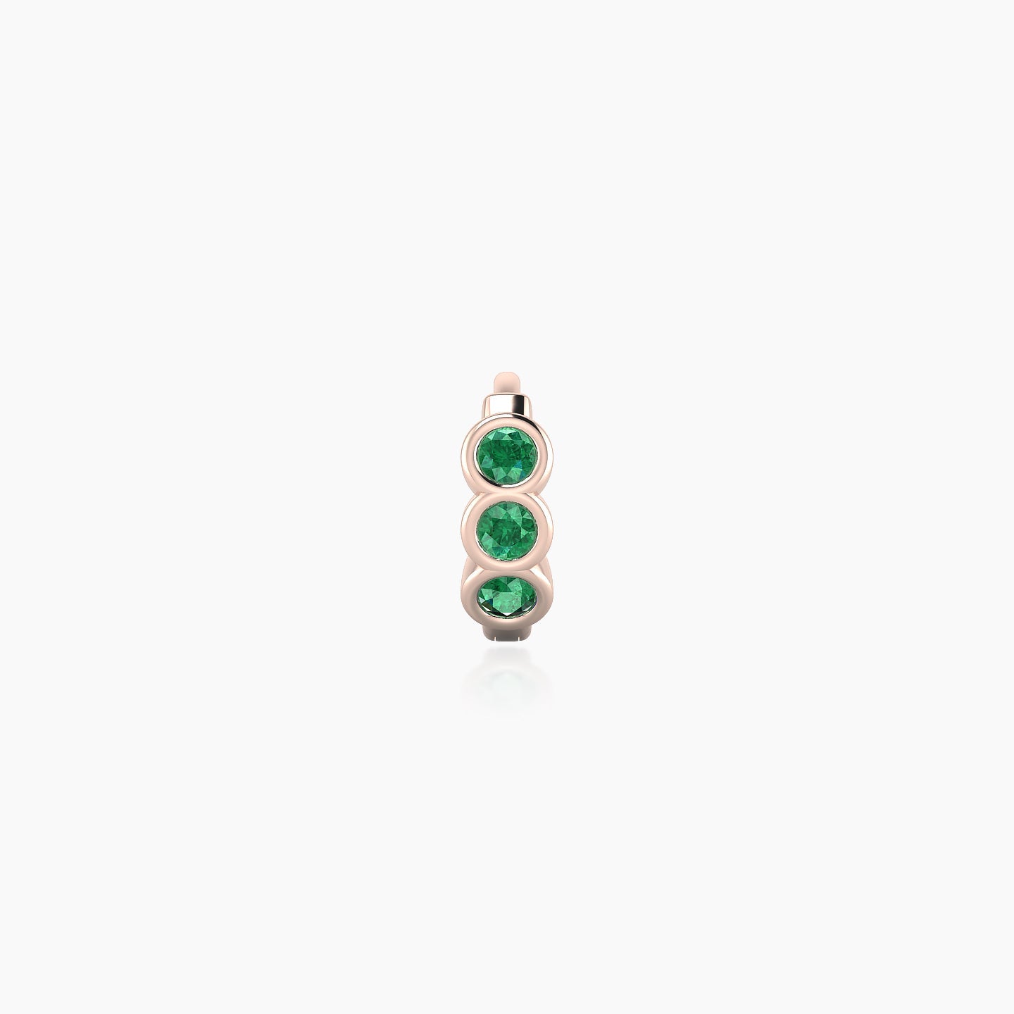 Leto | 18k Rose Gold 5 mm Trilogy Emerald Hoop Piercing