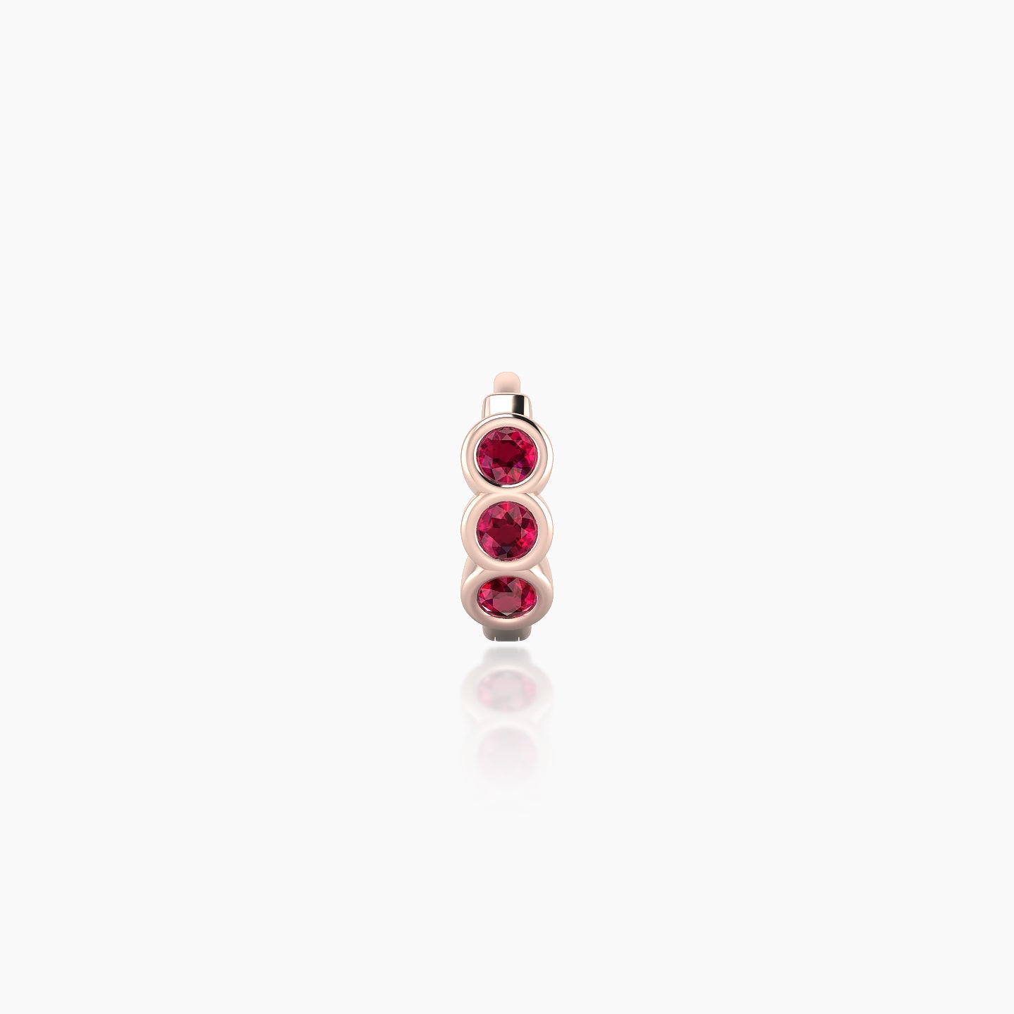 Leto | 18k Rose Gold 5 mm Trilogy Ruby Hoop Piercing