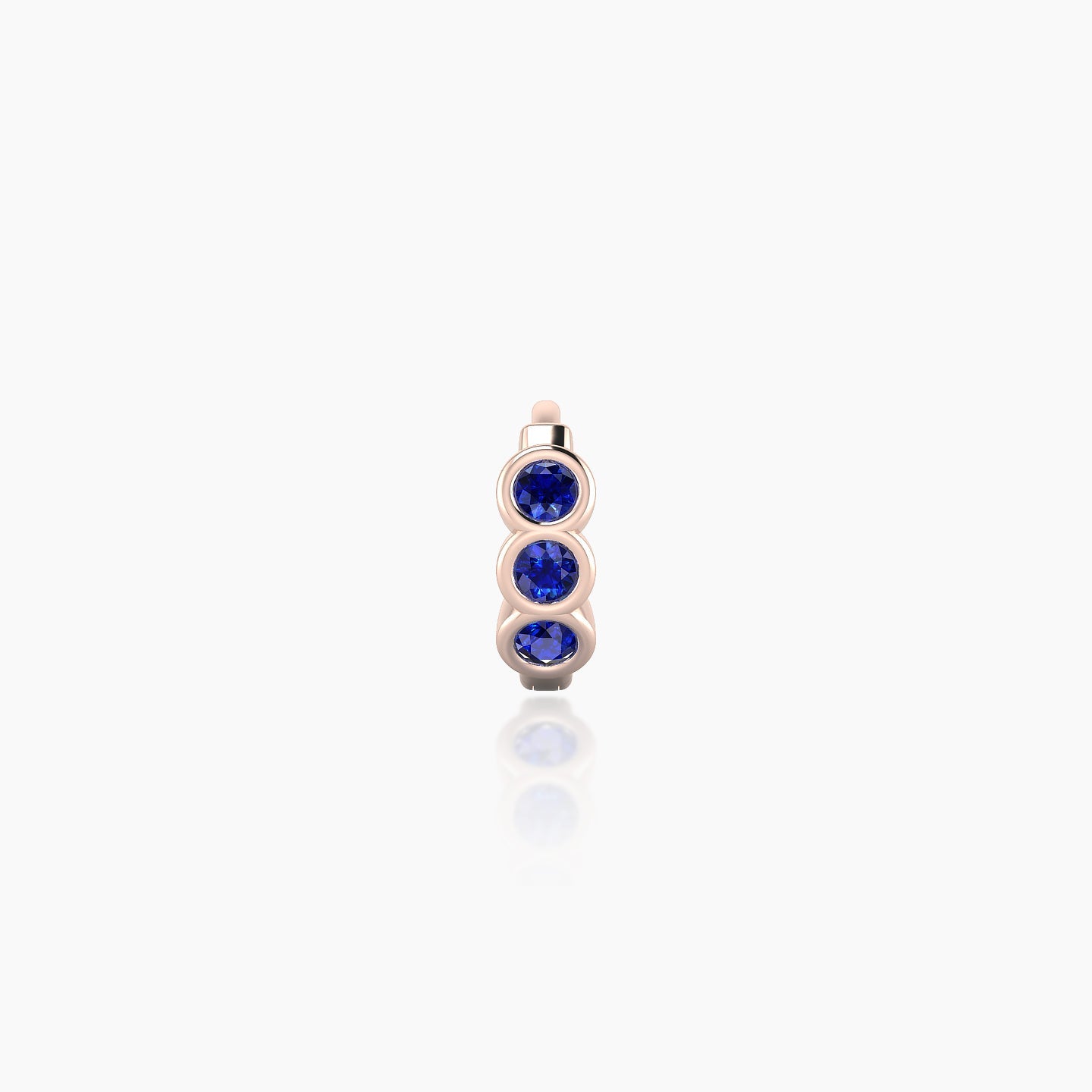 Leto | 18k Rose Gold 5 mm Trilogy Sapphire Hoop Piercing