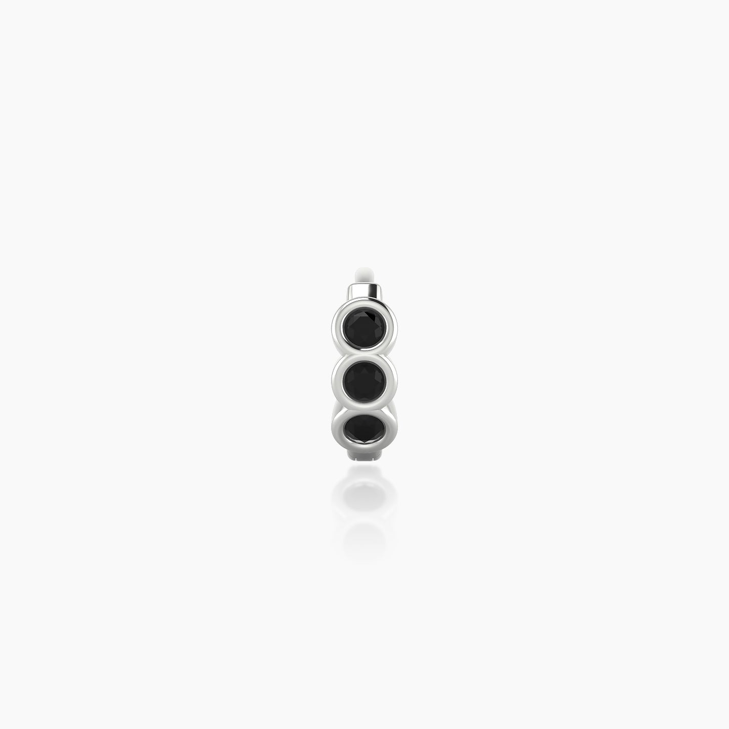 Leto | 18k White Gold 5 mm Trilogy Black Diamond Hoop Piercing