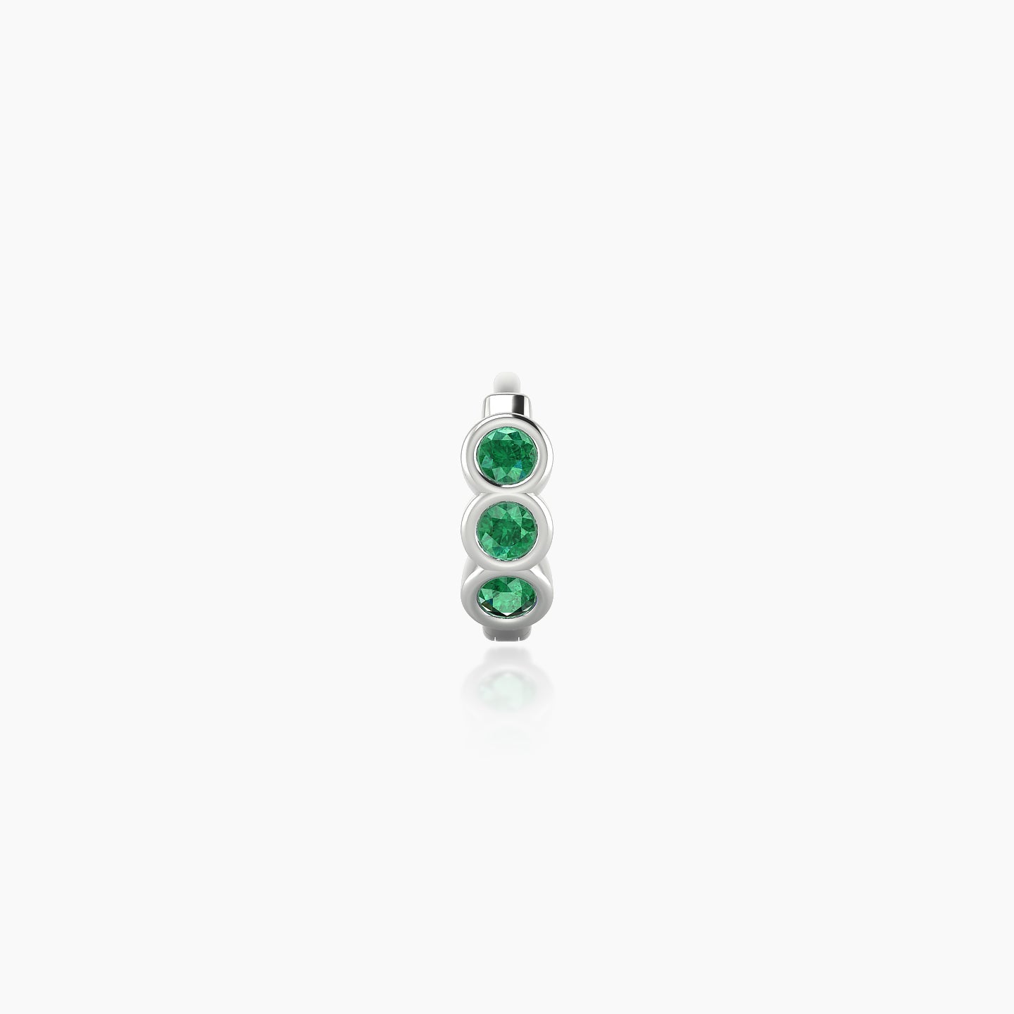 Leto | 18k White Gold 5 mm Trilogy Emerald Hoop Piercing