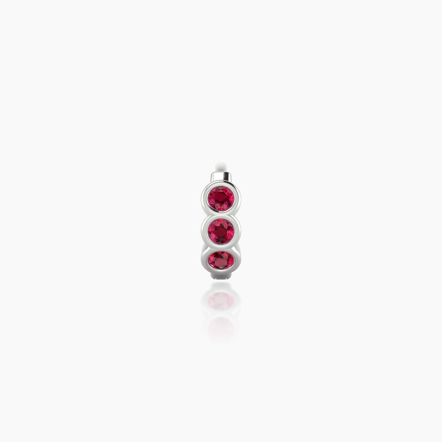 Leto | 18k White Gold 5 mm Trilogy Ruby Hoop Piercing