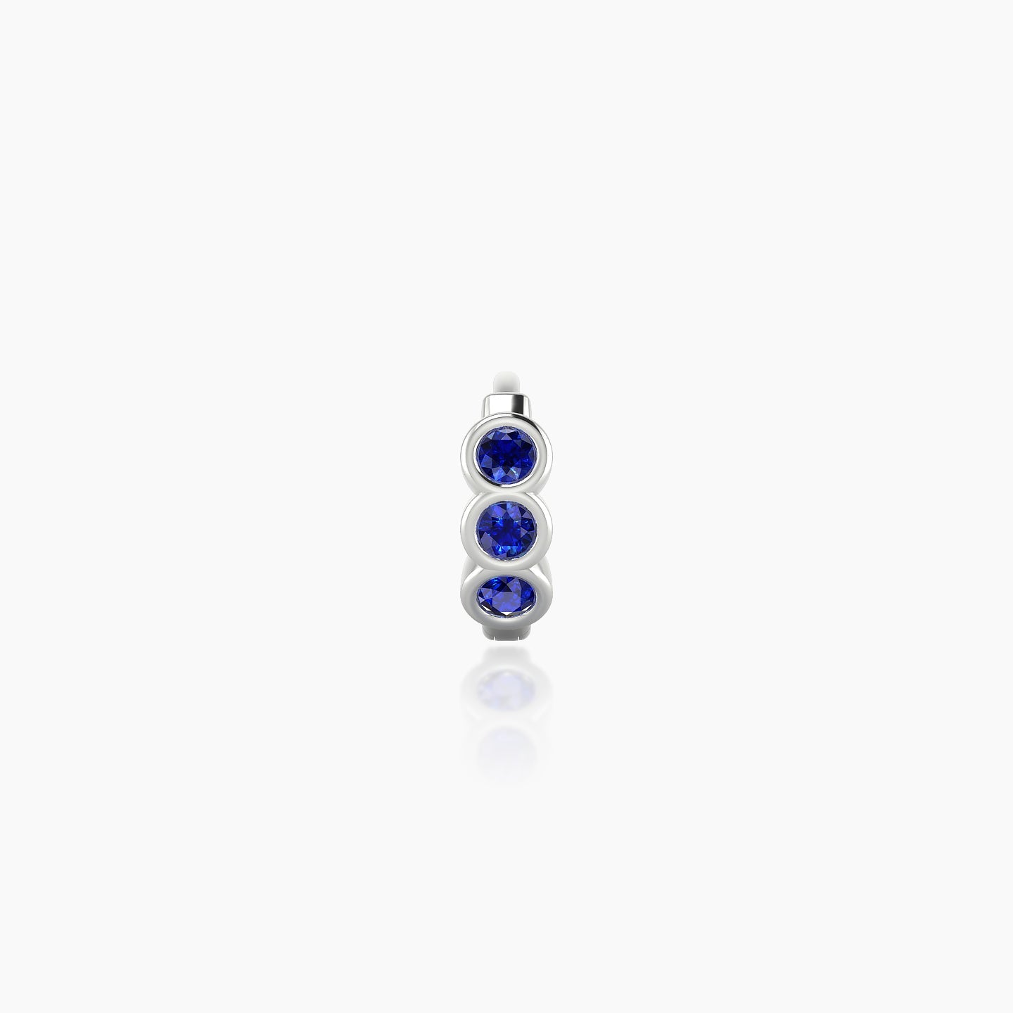 Leto | 18k White Gold 5 mm Trilogy Sapphire Hoop Piercing