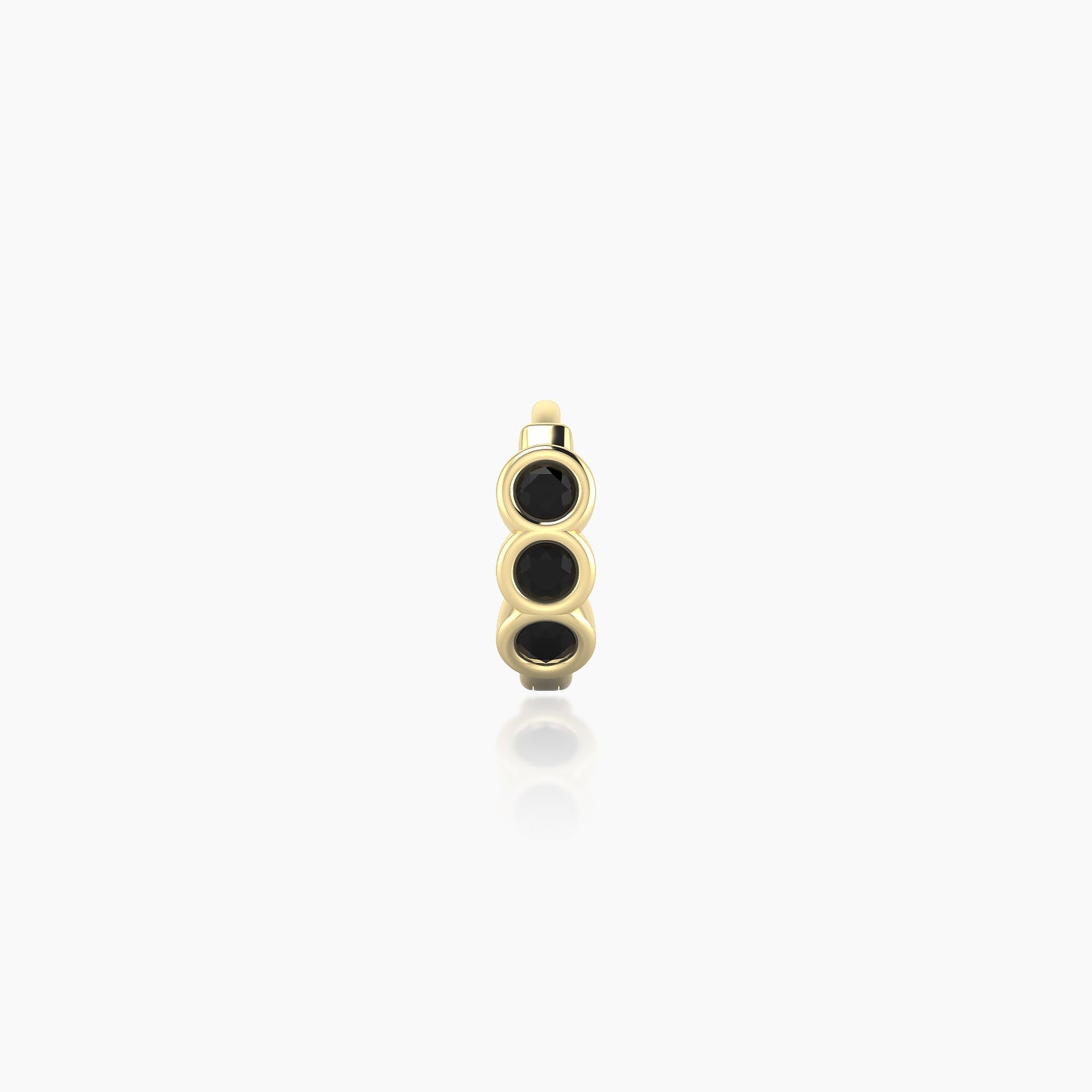 Leto | 18k Yellow Gold 5 mm Trilogy Black Diamond Hoop Piercing