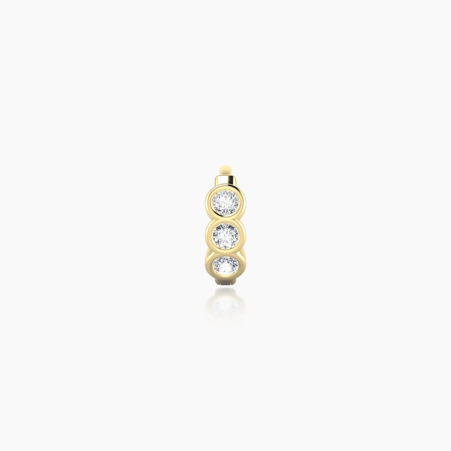 Leto | 18k Yellow Gold 5 mm Trilogy Diamond Hoop Piercing