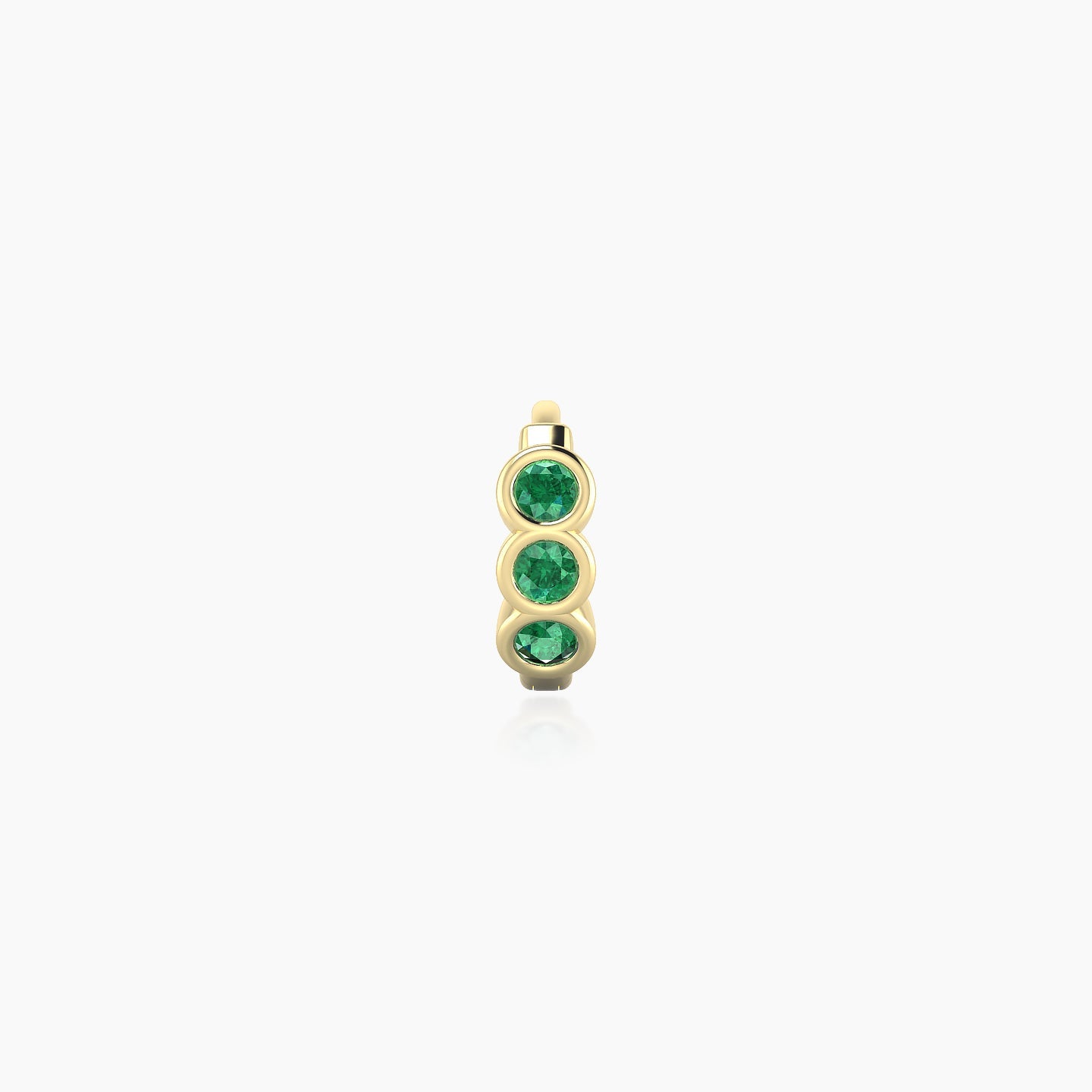 Leto | 18k Yellow Gold 5 mm Trilogy Emerald Hoop Piercing