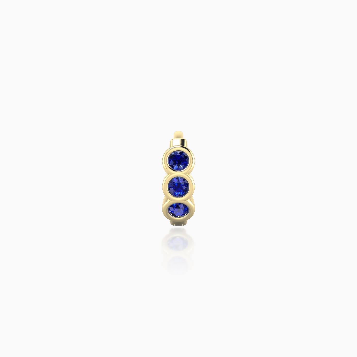 Leto | 18k Yellow Gold 5 mm Trilogy Sapphire Hoop Piercing