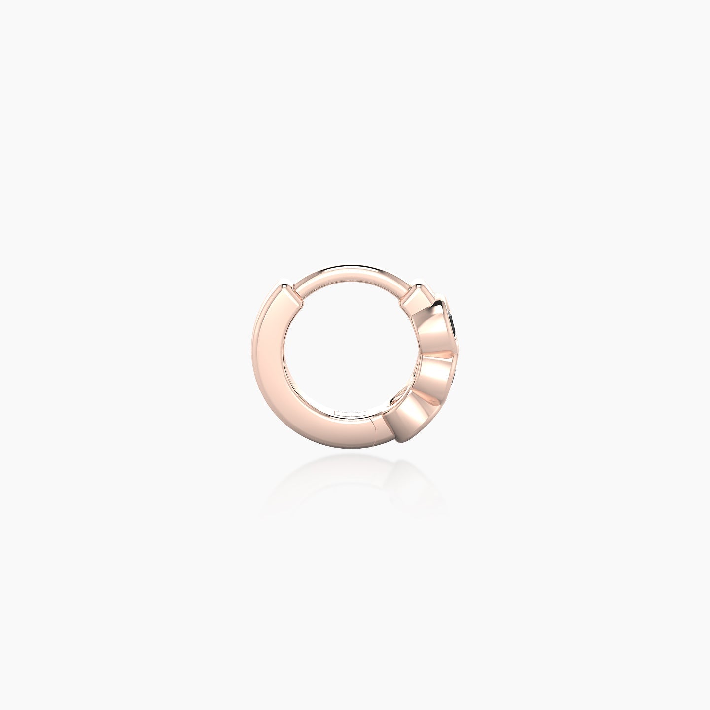 Leto | 18k Rose Gold 5 mm Trilogy Black Diamond Hoop Piercing