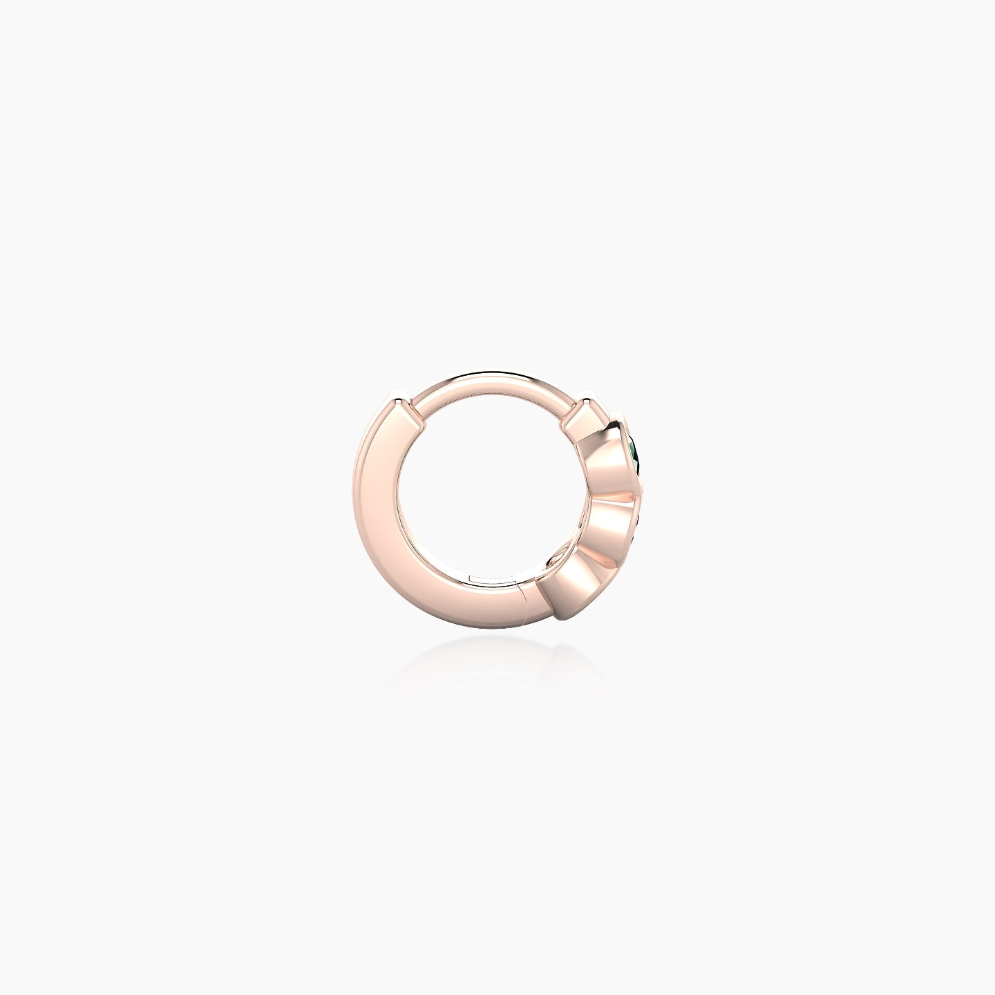 Leto | 18k Rose Gold 5 mm Trilogy Emerald Hoop Piercing