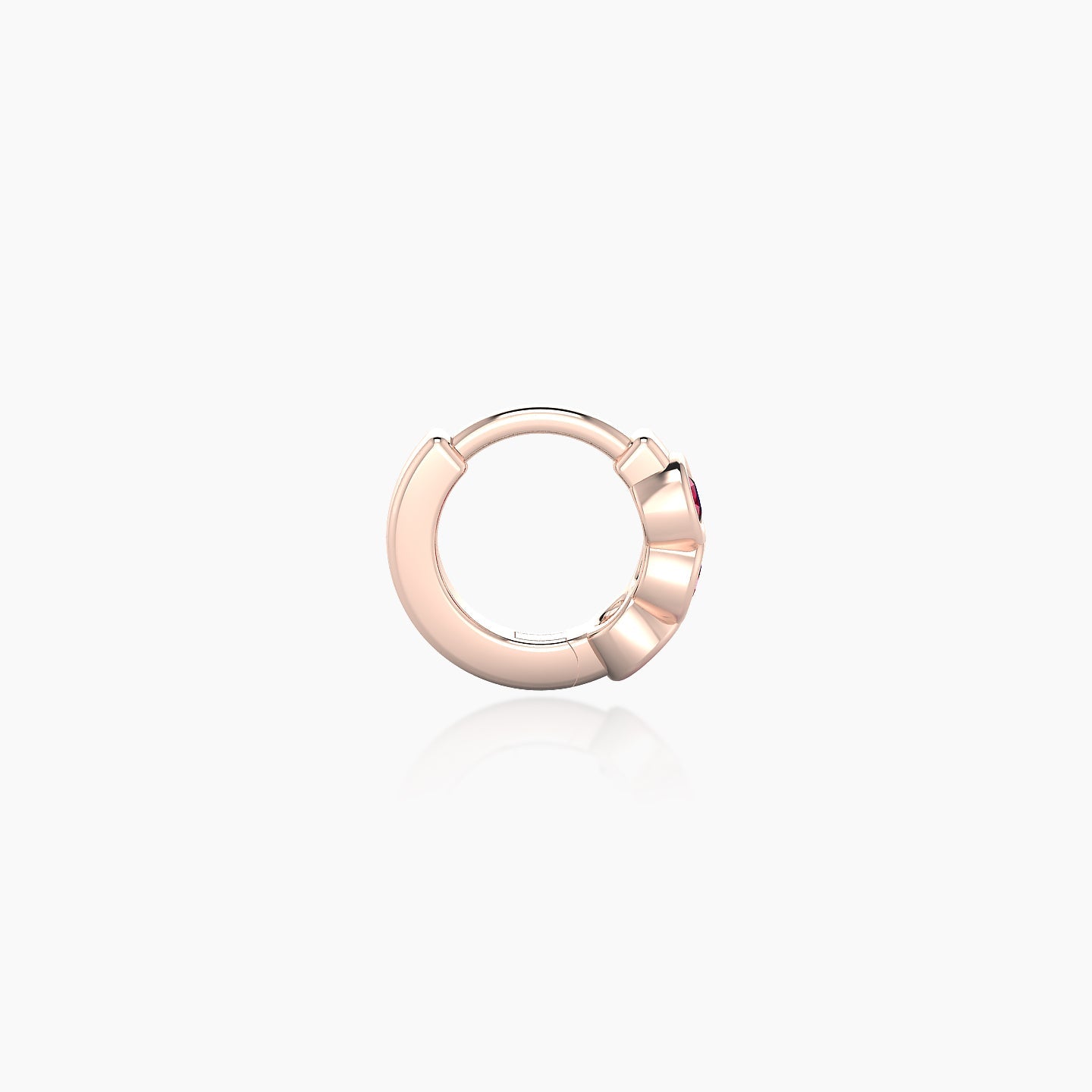 Leto | 18k Rose Gold 5 mm Trilogy Ruby Hoop Piercing