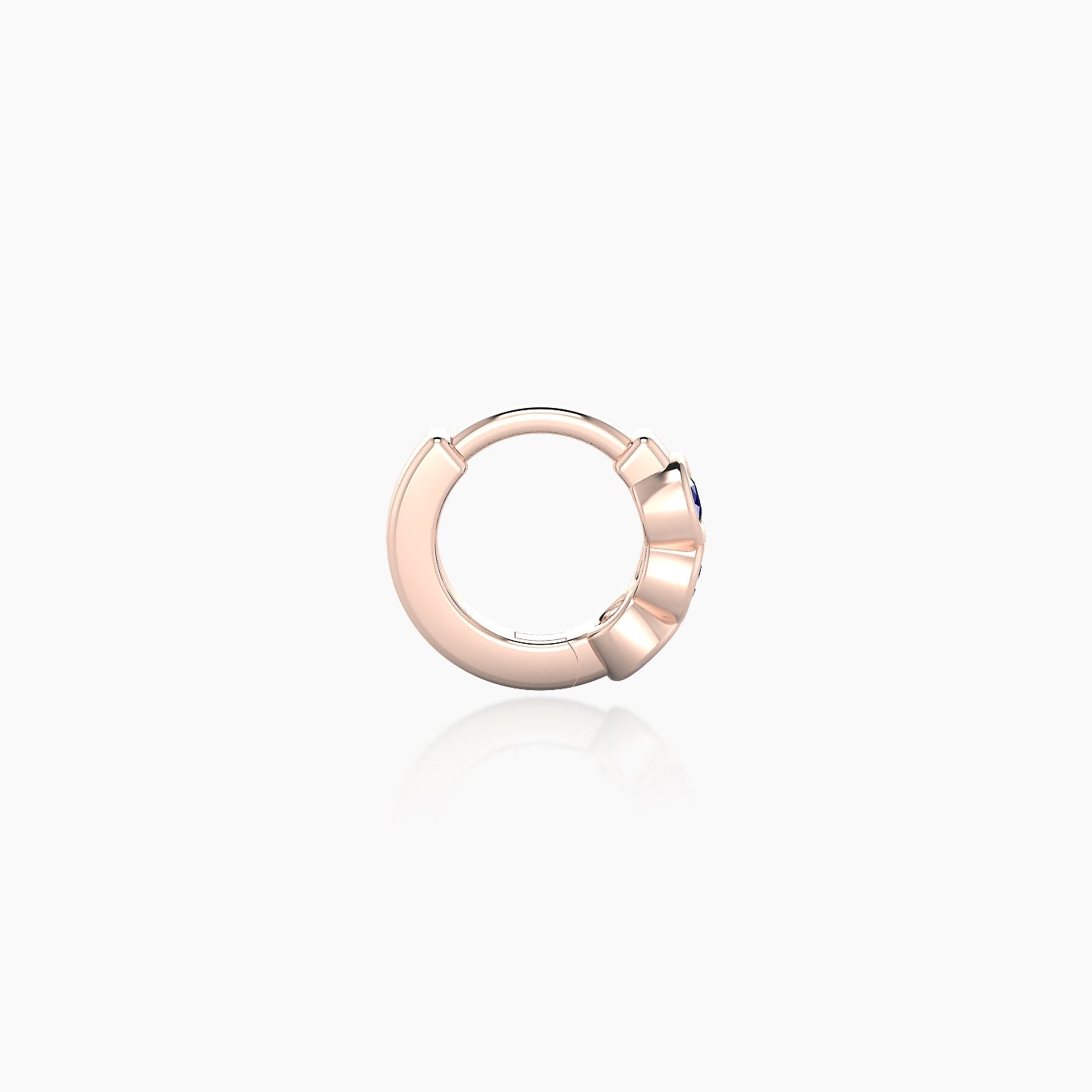 Leto | 18k Rose Gold 5 mm Trilogy Sapphire Hoop Piercing