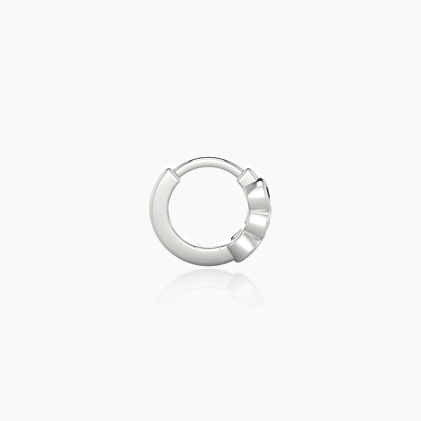 Leto | 18k White Gold 5 mm Trilogy Black Diamond Hoop Piercing