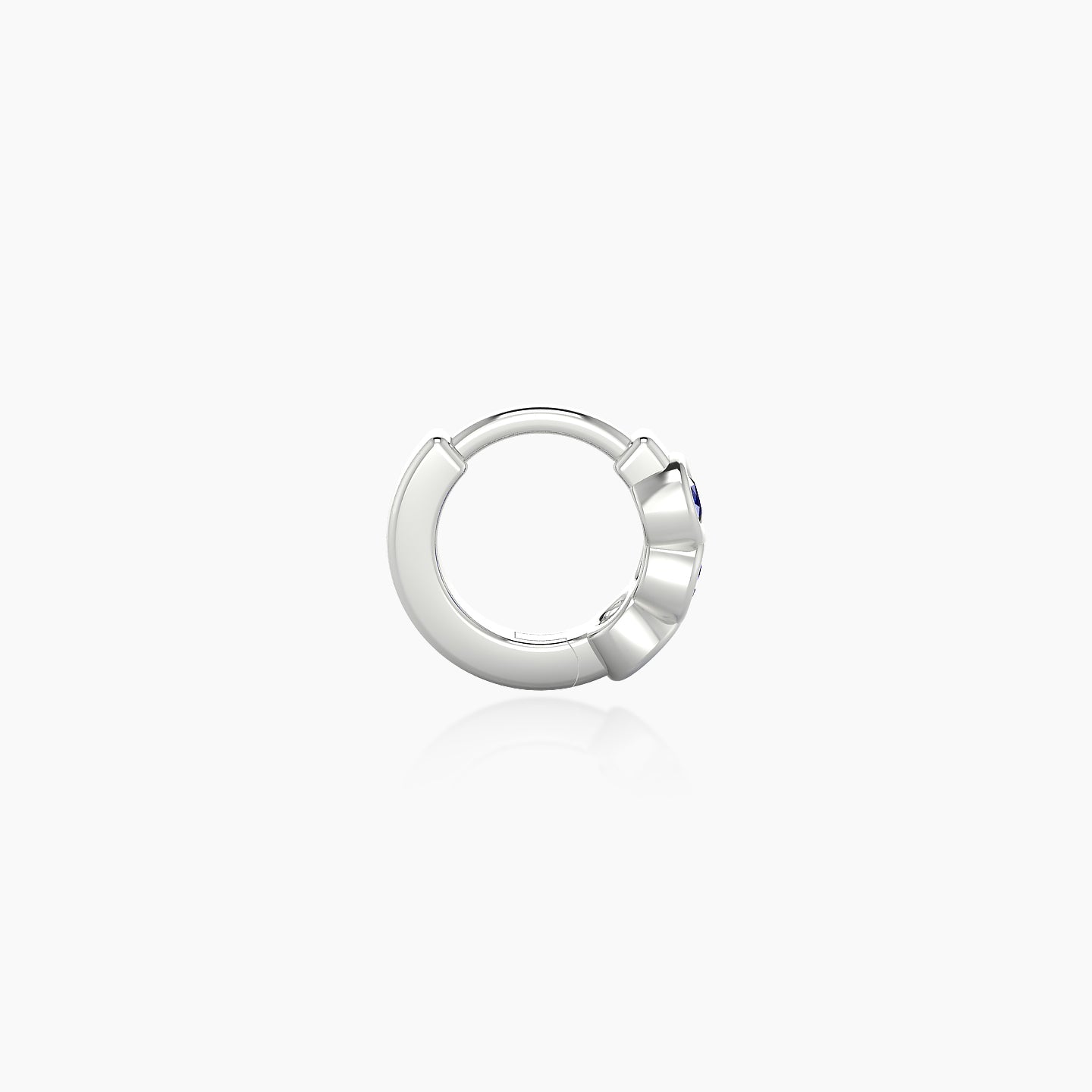 Leto | 18k White Gold 5 mm Trilogy Sapphire Hoop Piercing