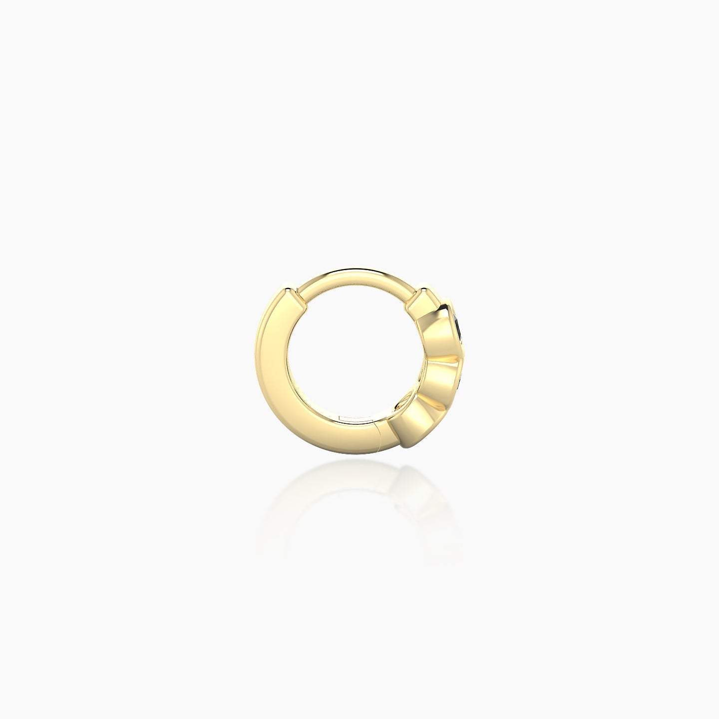 Leto | 18k Yellow Gold 5 mm Trilogy Black Diamond Hoop Piercing