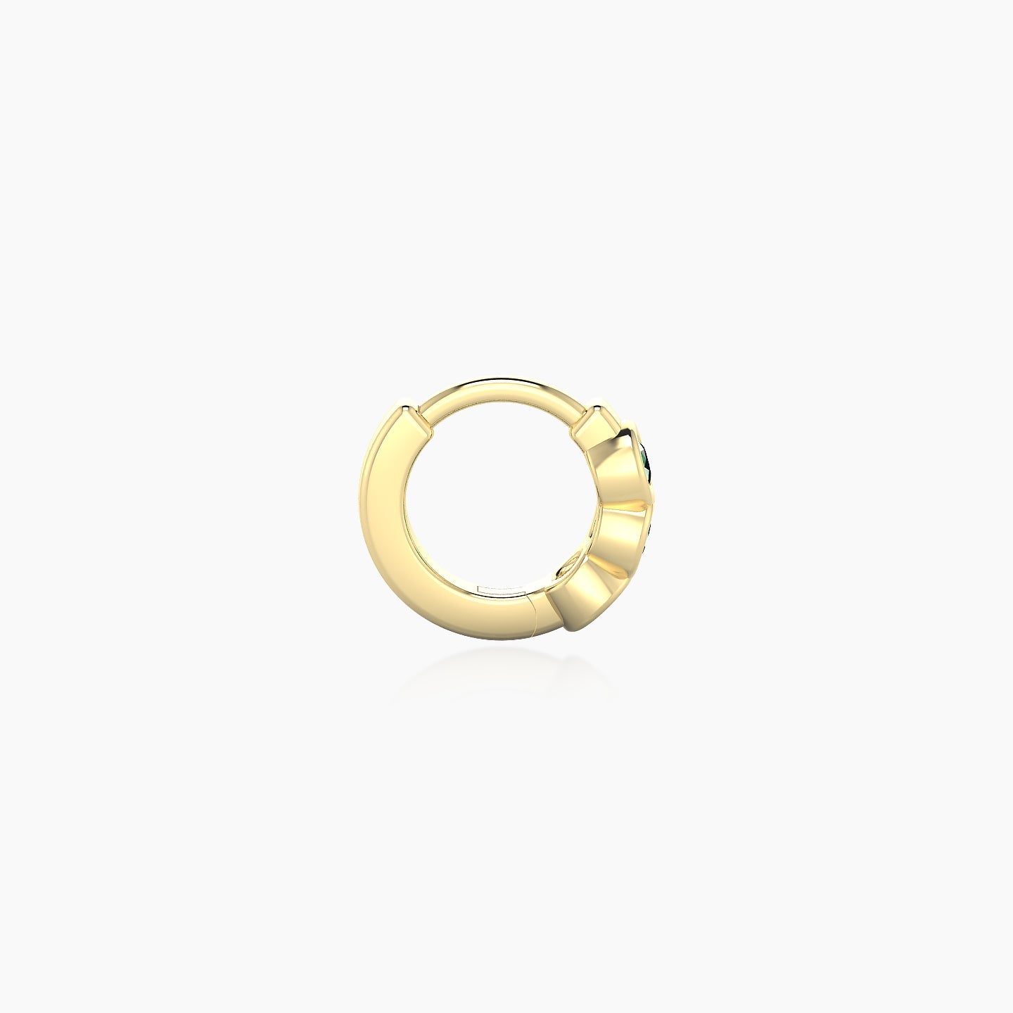 Leto | 18k Yellow Gold 5 mm Trilogy Emerald Hoop Piercing