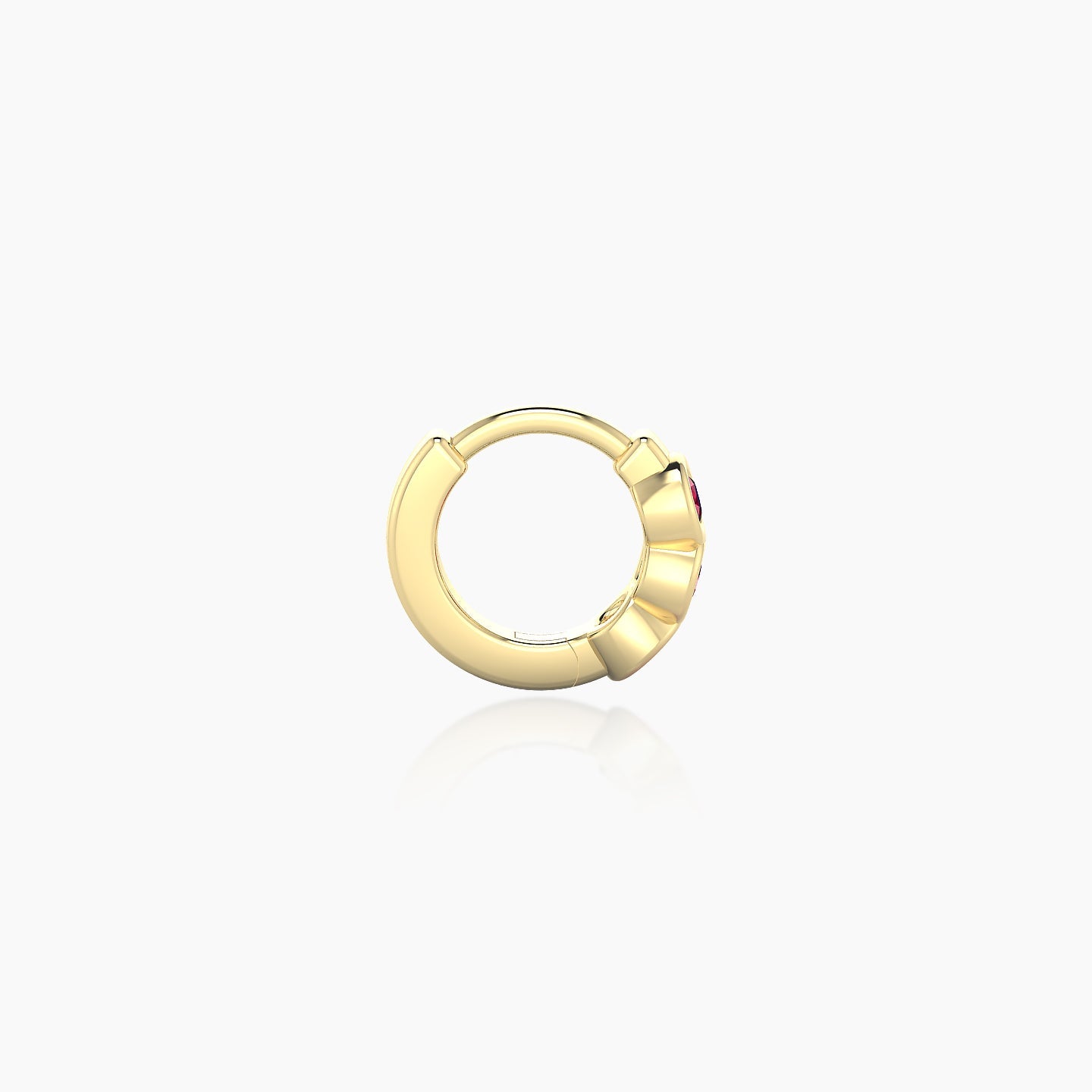 Leto | 18k Yellow Gold 5 mm Trilogy Ruby Hoop Piercing