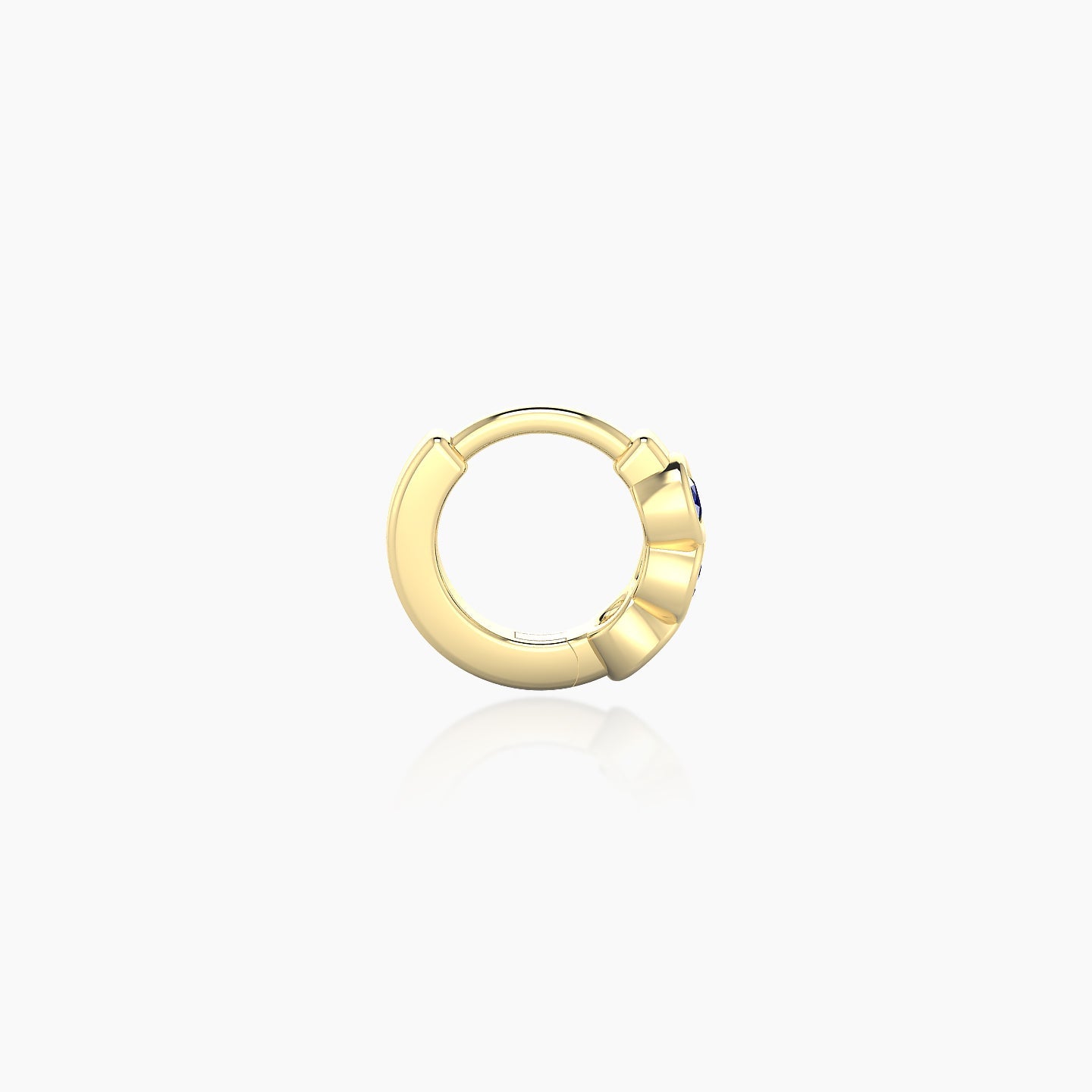 Leto | 18k Yellow Gold 5 mm Trilogy Sapphire Hoop Piercing