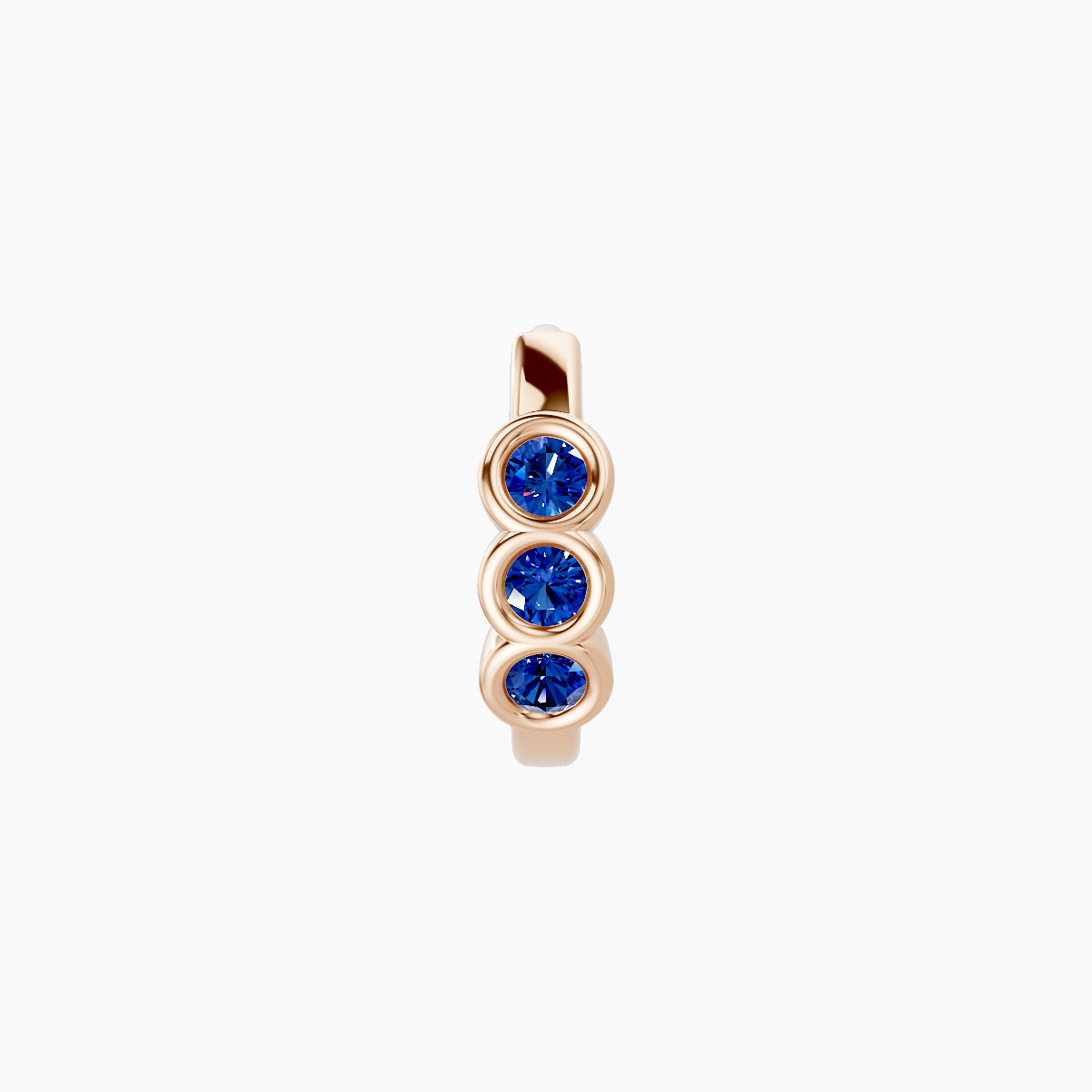 Leto | 18k Rose Gold 6.5 mm Trilogy Sapphire Hoop Piercing