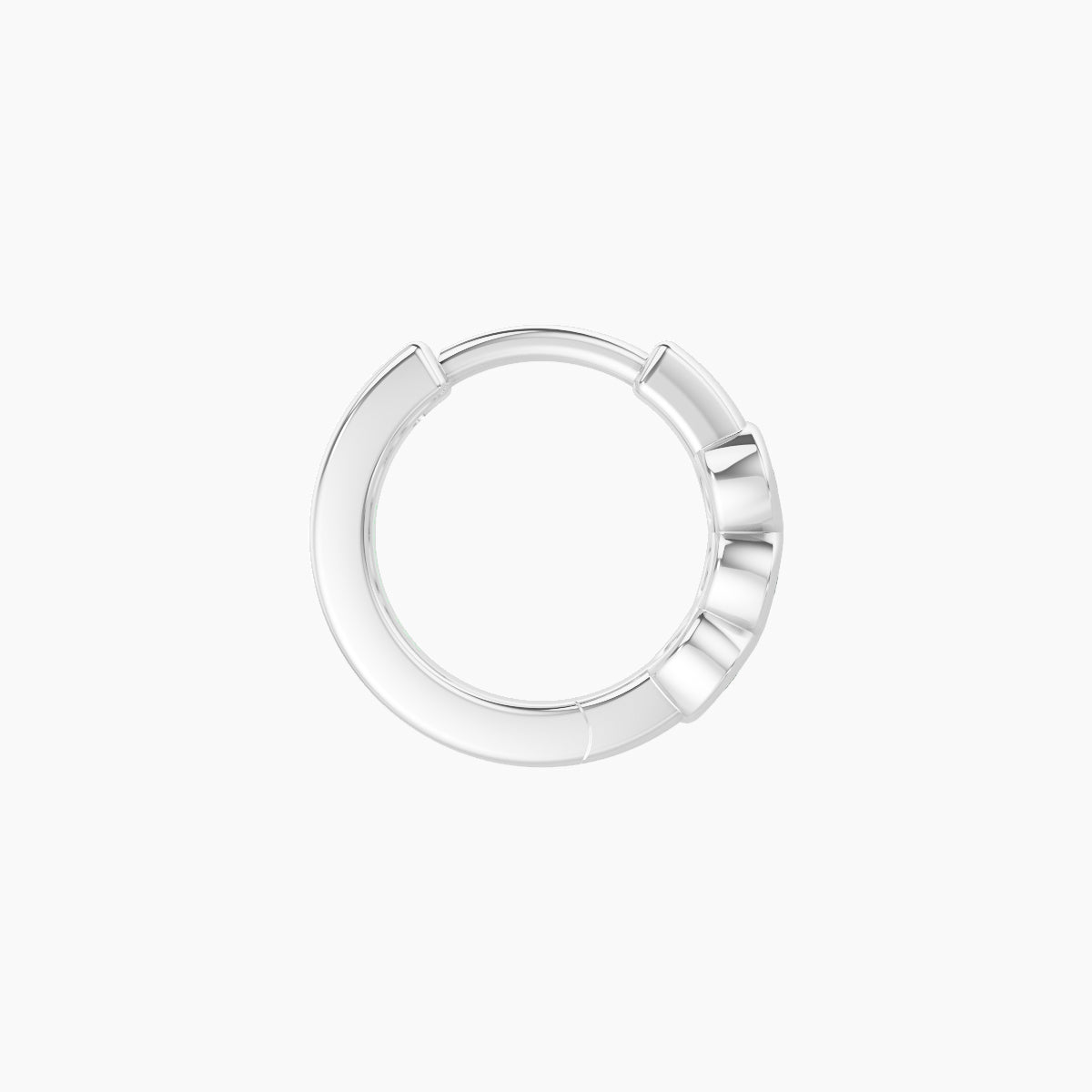 Leto | 18k White Gold 6.5 mm Trilogy Emerald Hoop Piercing