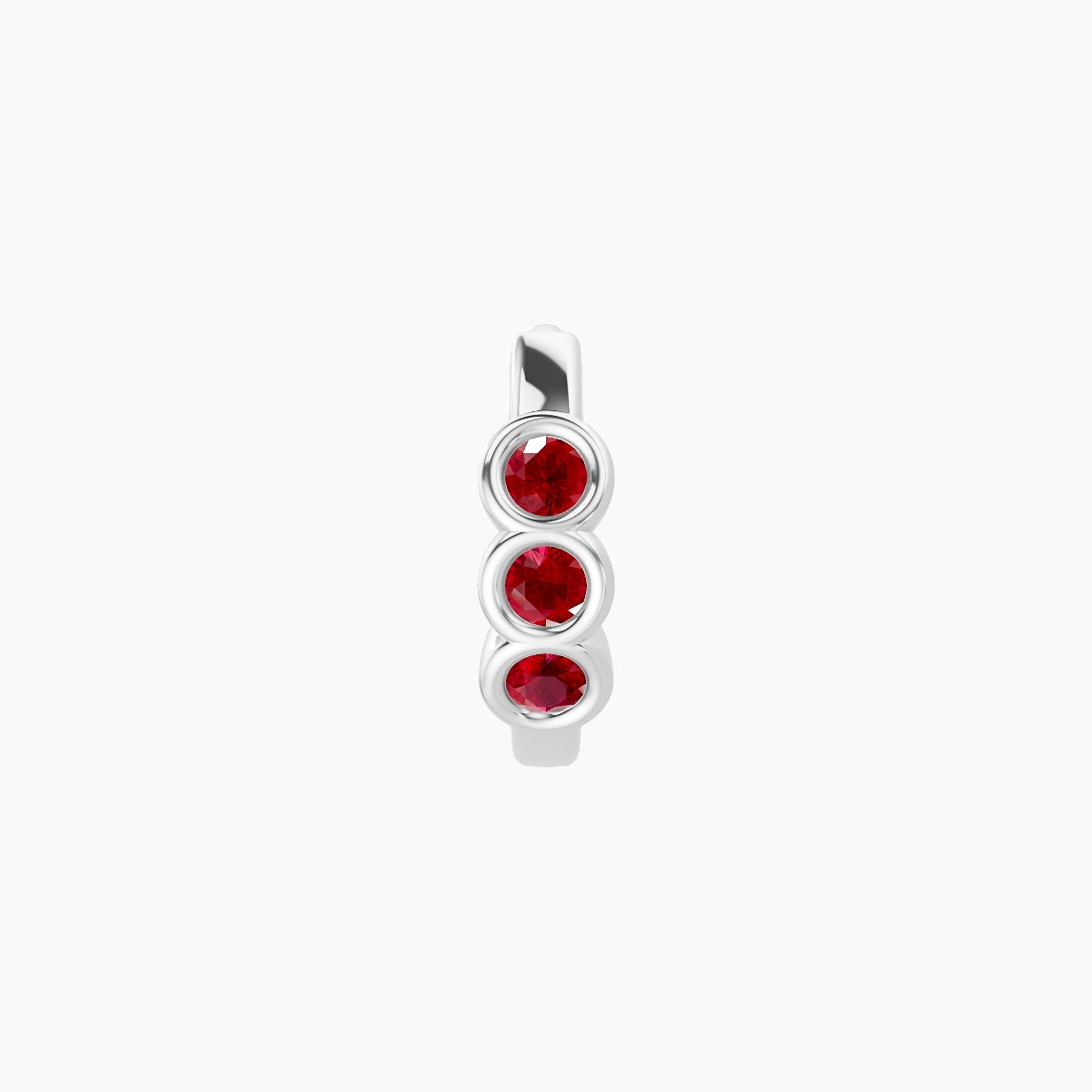 Leto | 18k White Gold 6.5 mm Trilogy Ruby Hoop Piercing