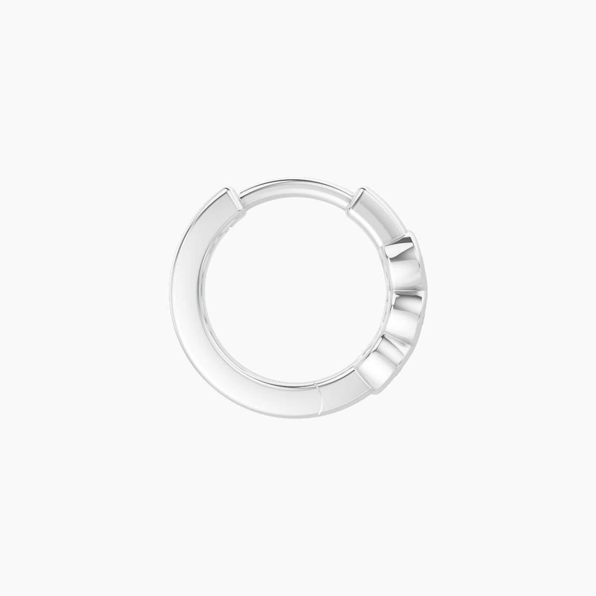 Leto | 18k White Gold 6.5 mm Trilogy Sapphire Hoop Piercing